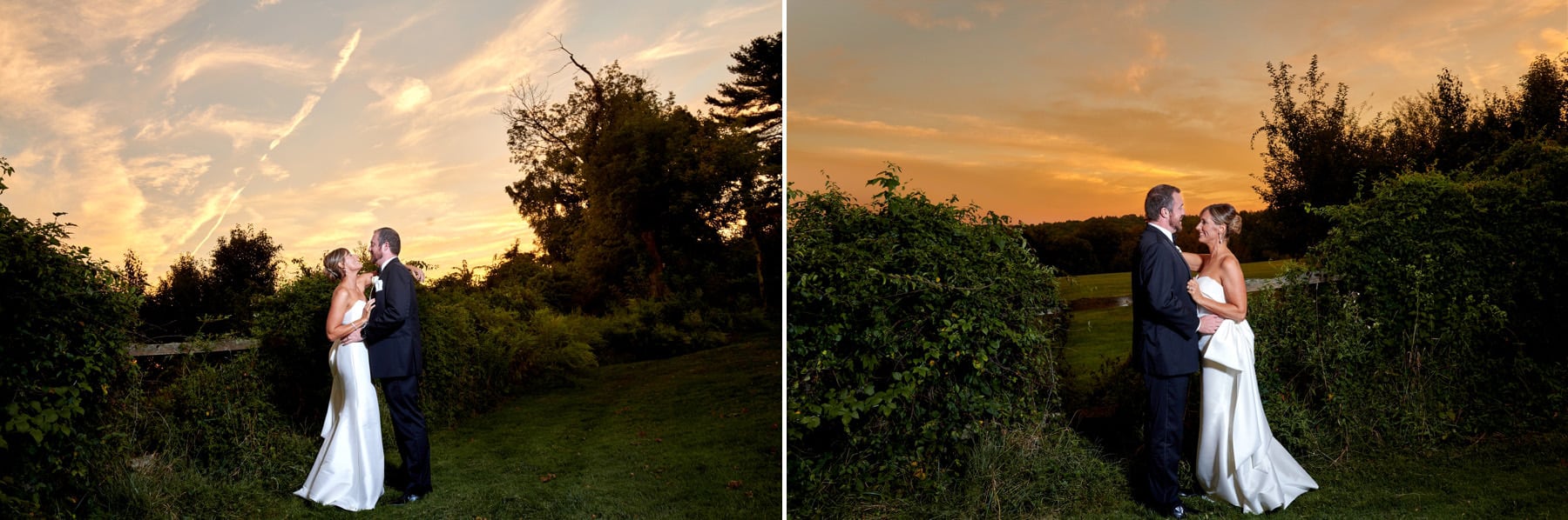 epic sunset wedding photo at basking ridge country club