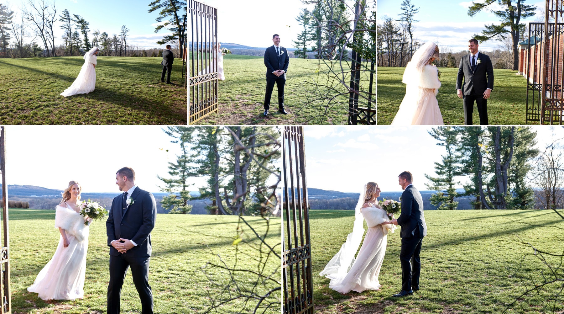 wedding first look photos at Natirar