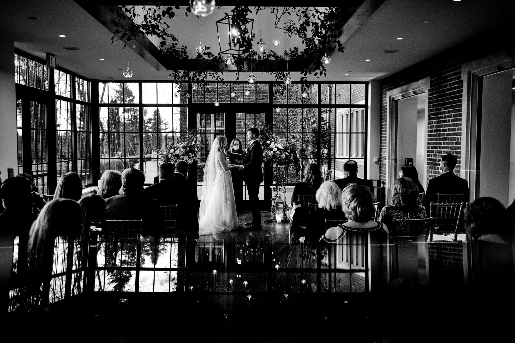 indoor wedding ceremony at Natirar