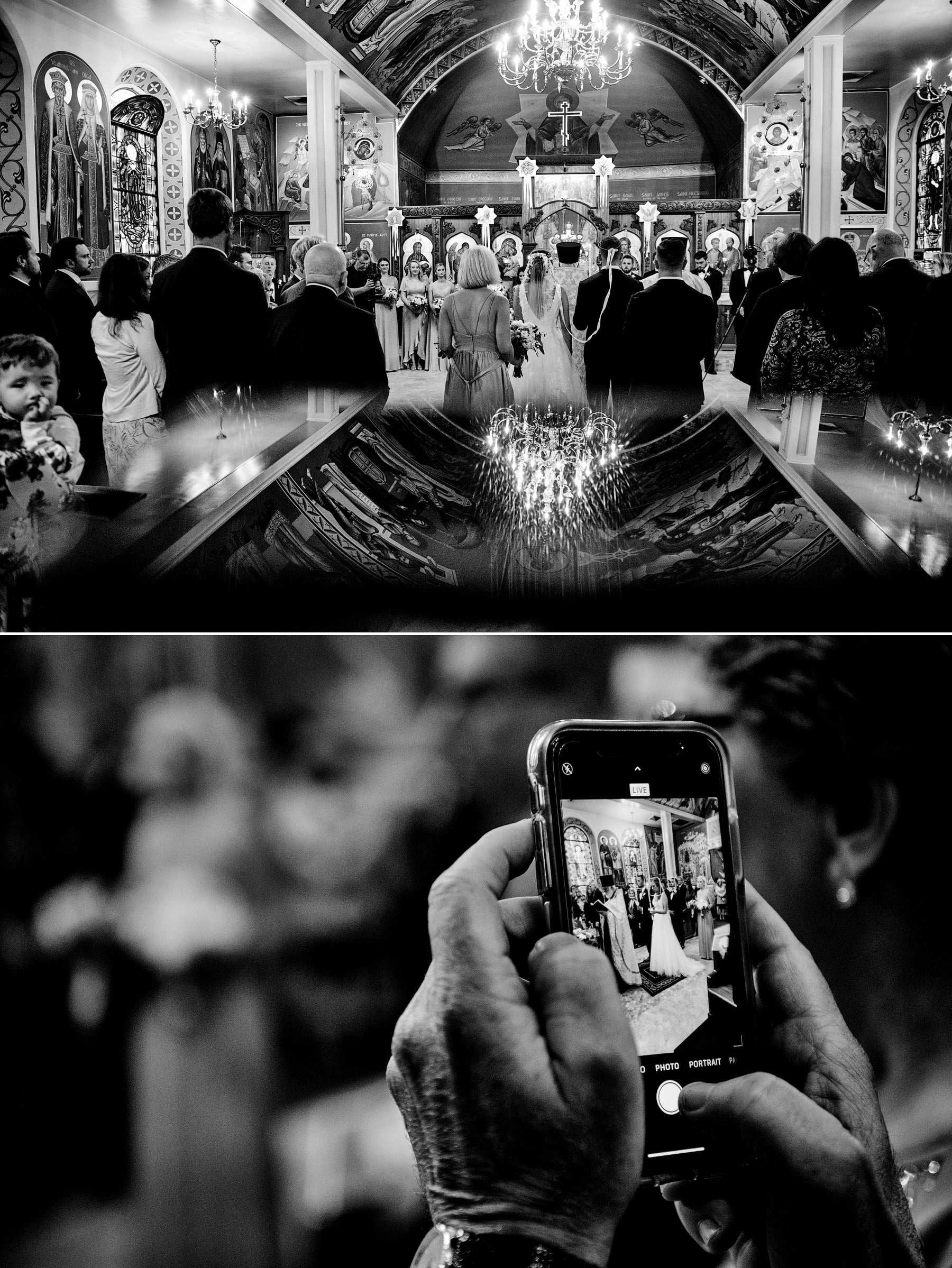 black and white wedding ceremony photos