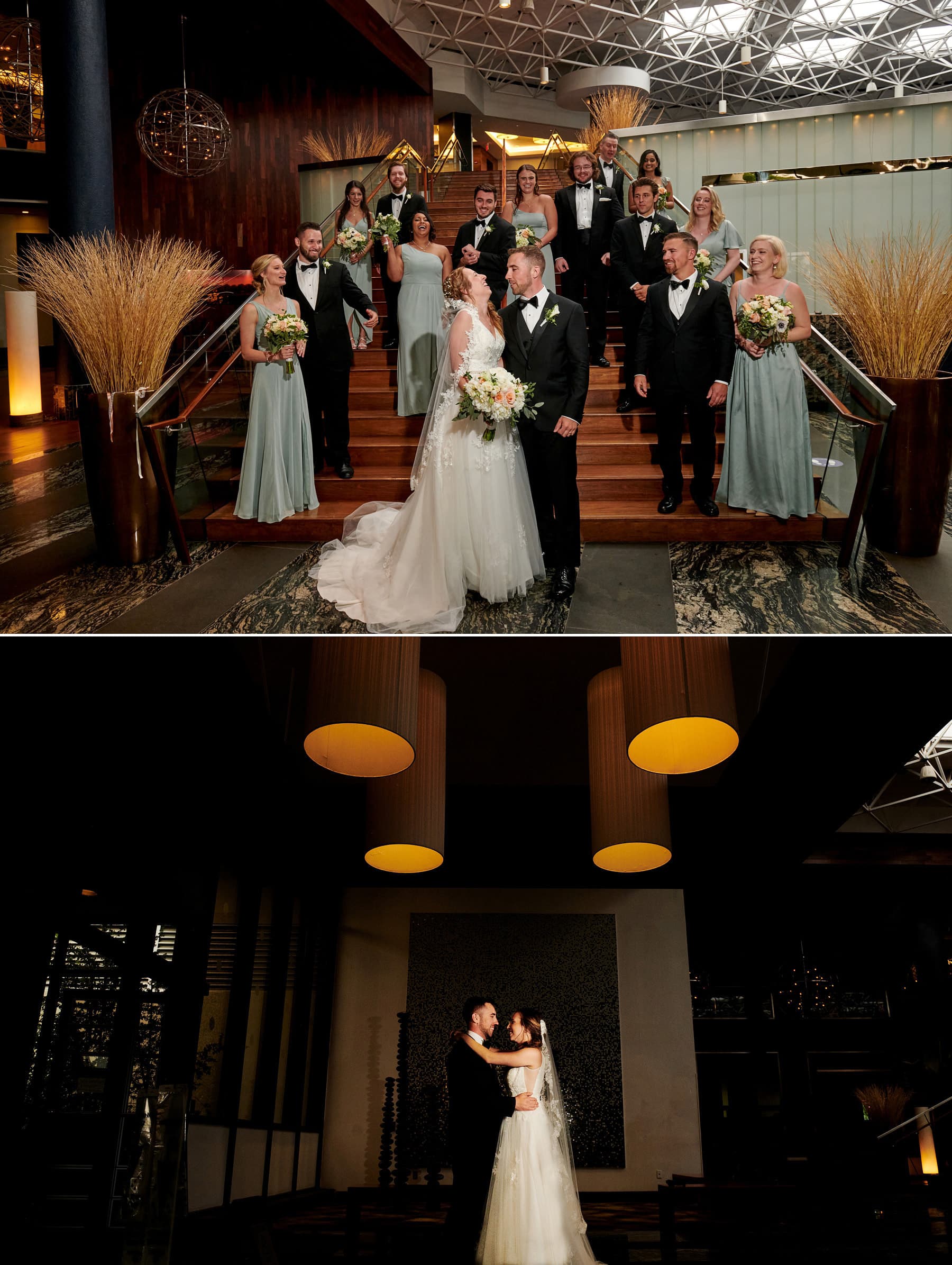 bridal party photos at hyatt new brunswick