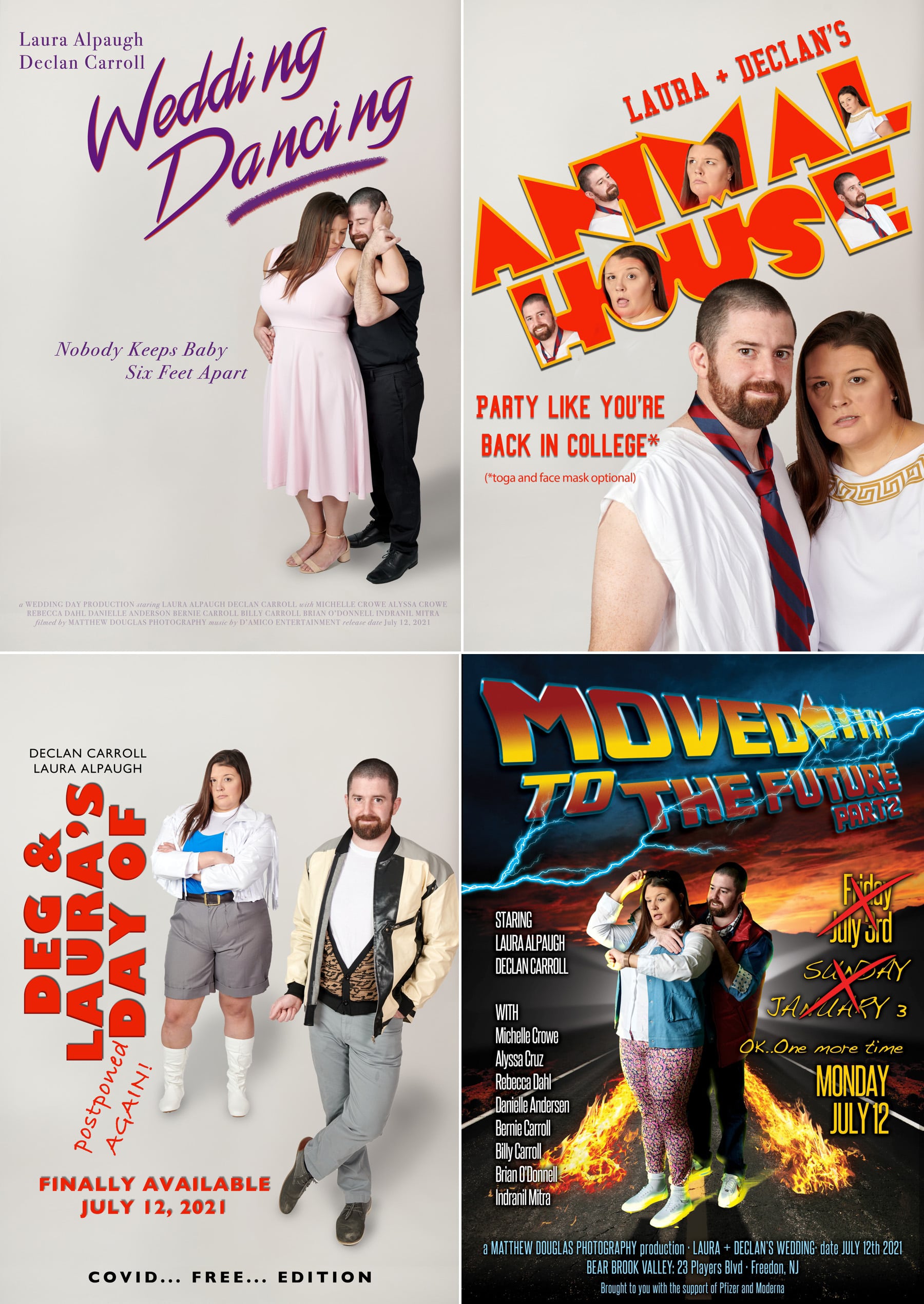 vintage movie wedding posters at bear brook valley