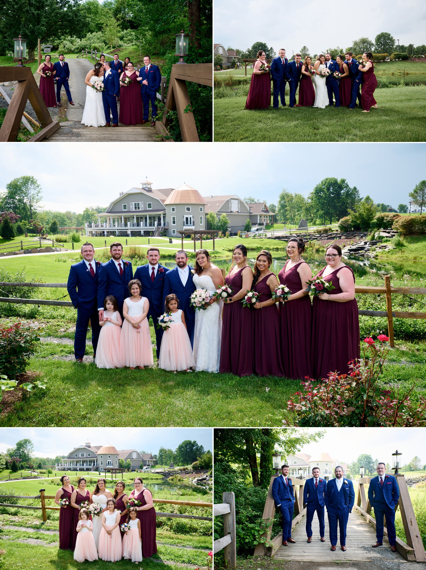 bridal party photos at bear brook valley