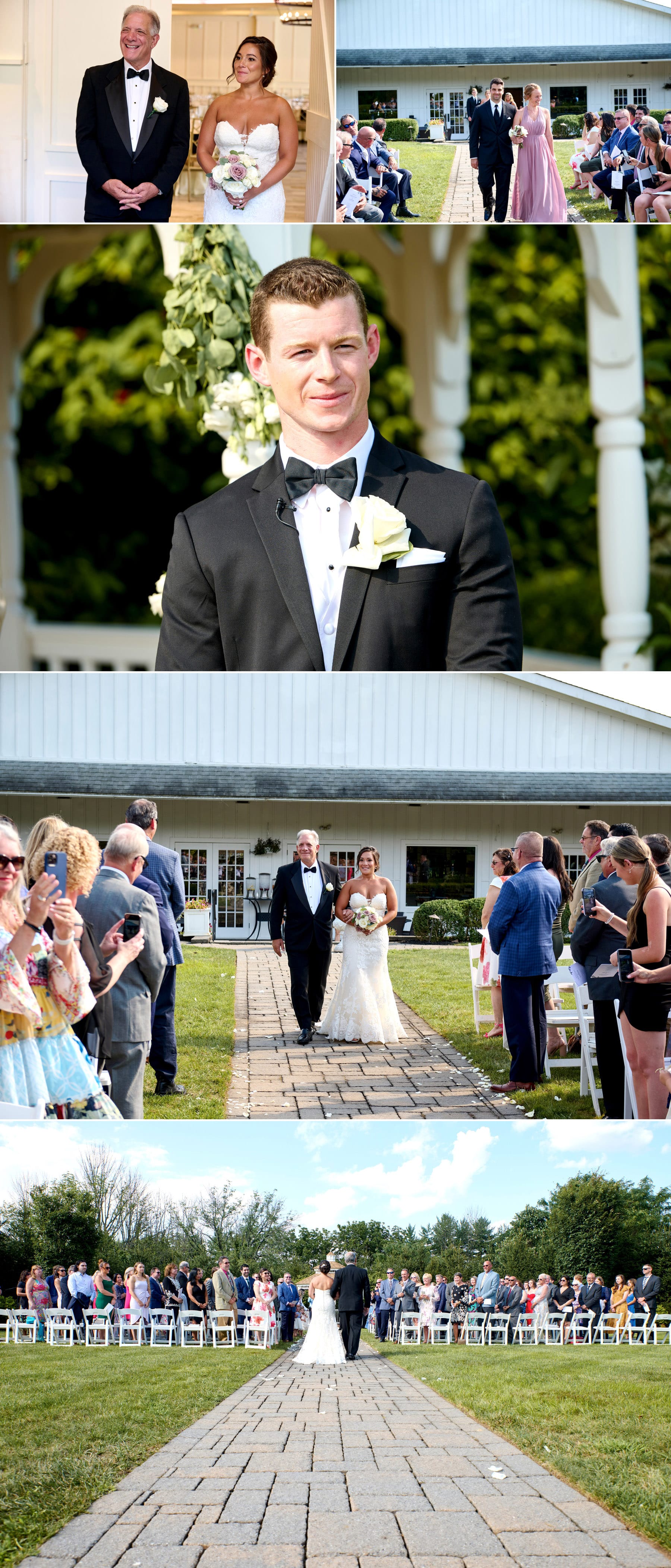 wedding ceremony entrance photos at The Farmhouse