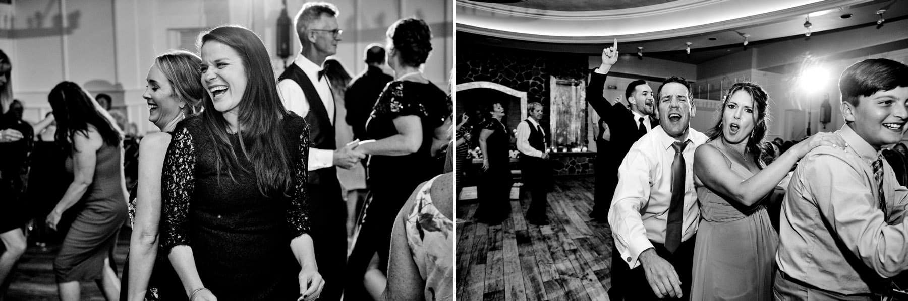 wedding guests dancing at The Farmhouse
