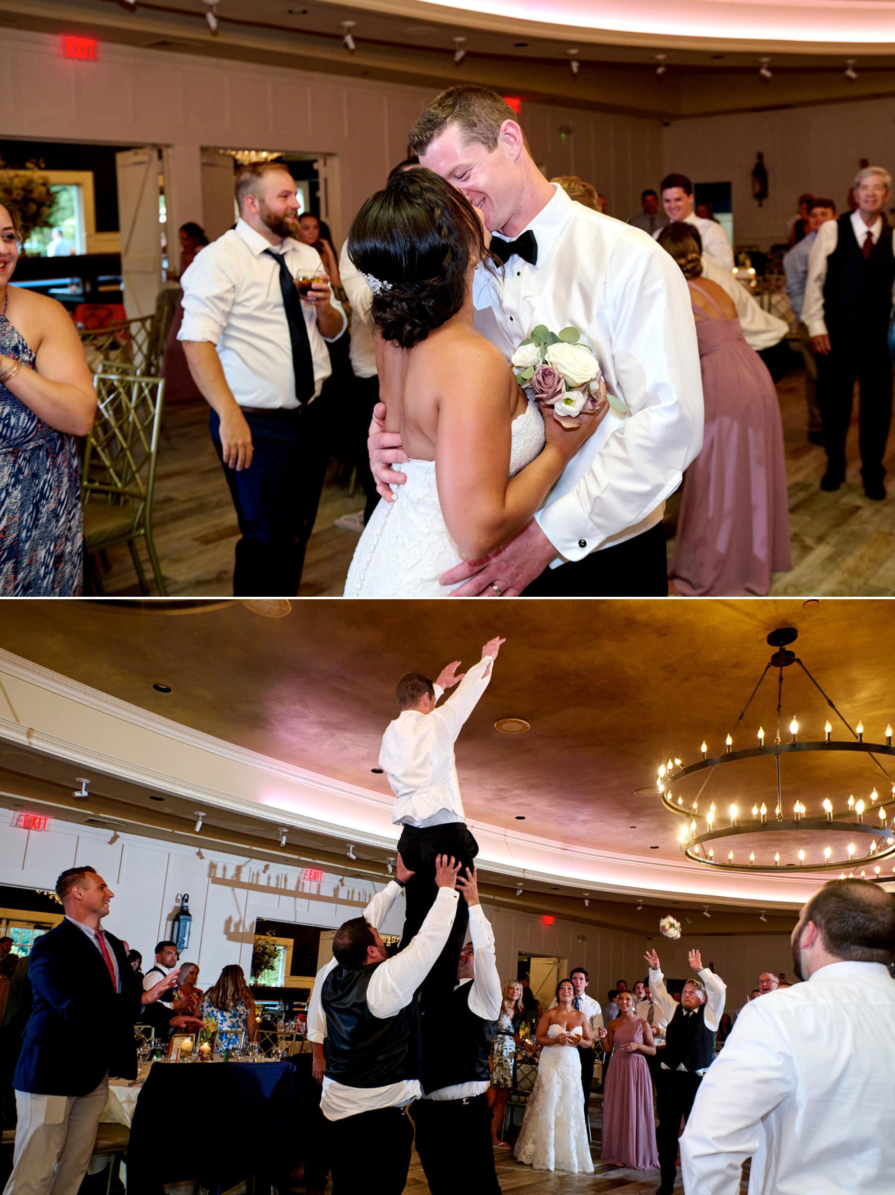 bride and groom dancing at The Farmhouse