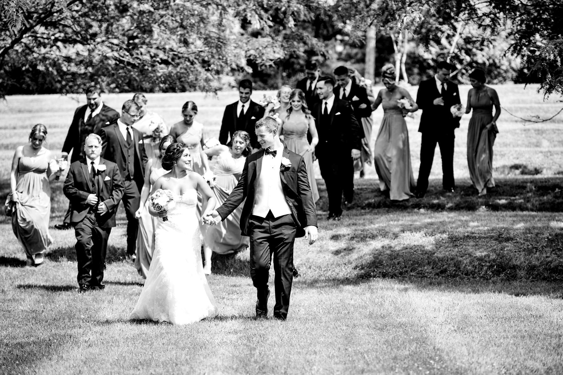 wedding party at The Farmhouse