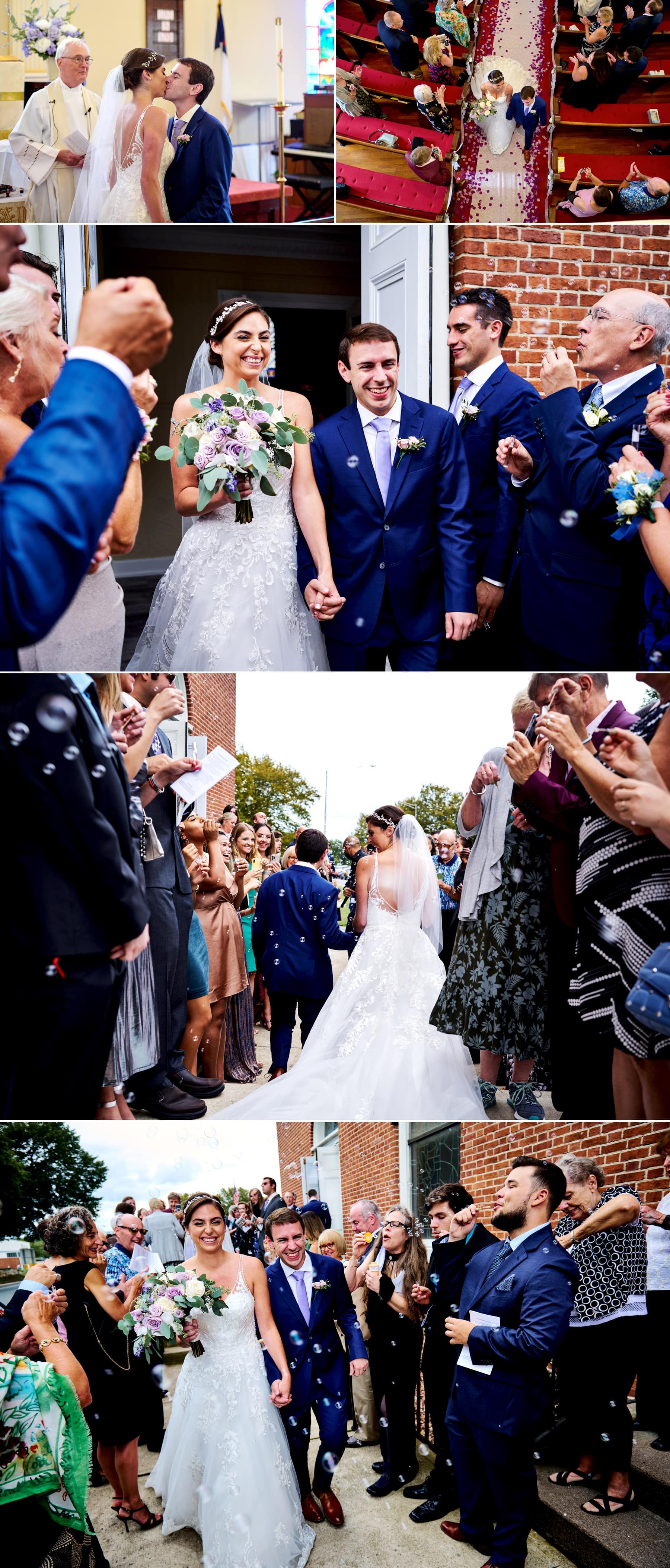 church wedding bubble exit photos