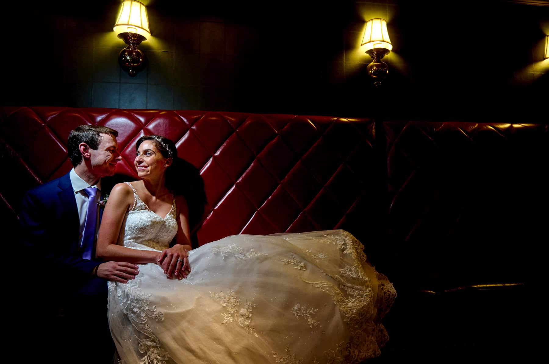 the red bench wedding photo at The Farmhouse