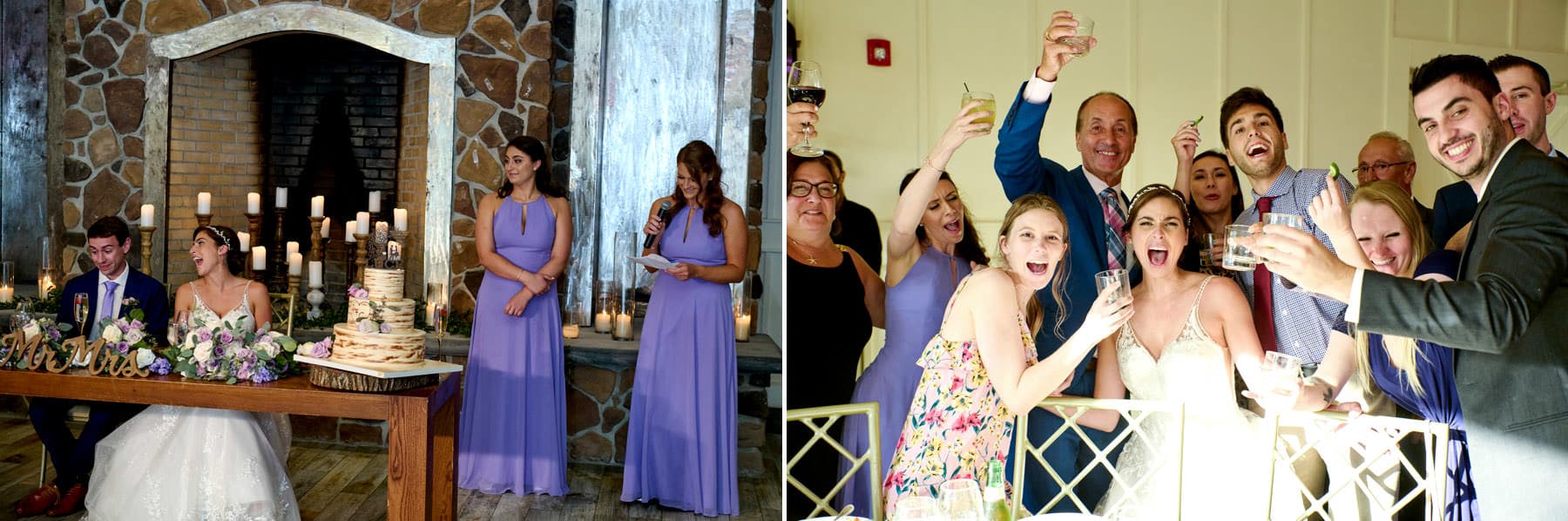 wedding toast photos at The Farmhouse