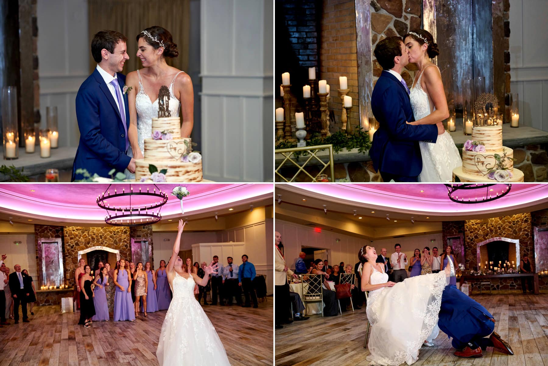 wedding cake cutting photos at The Farmhouse