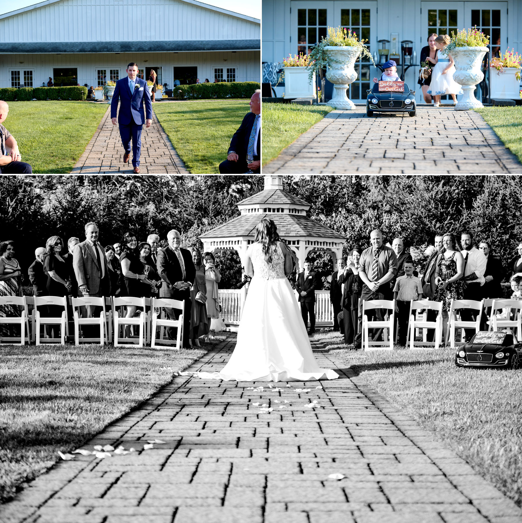 wedding ceremony entrance at the farmhouse nj