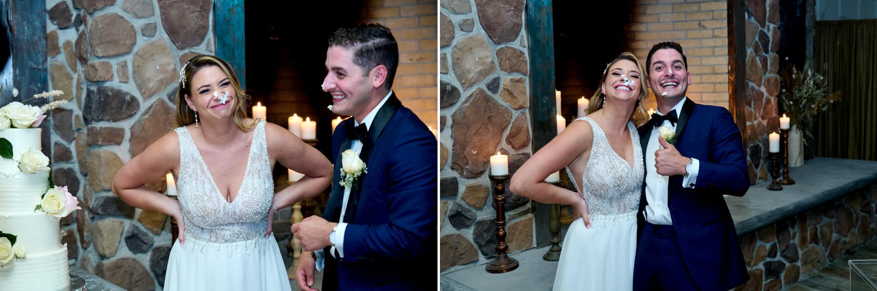 wedding cake cutting photos at The Farmhouse NJ