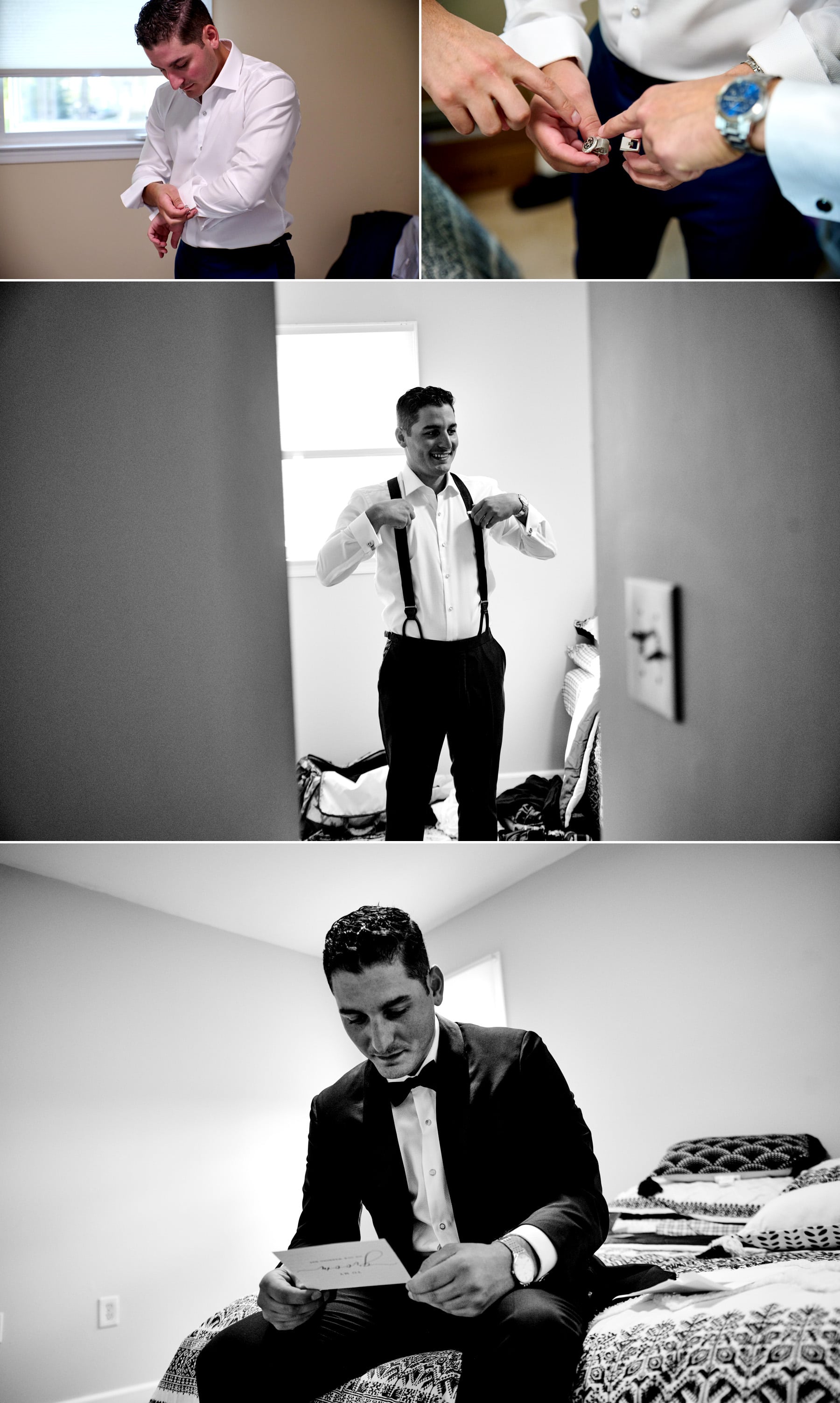 groom getting ready wedding photo