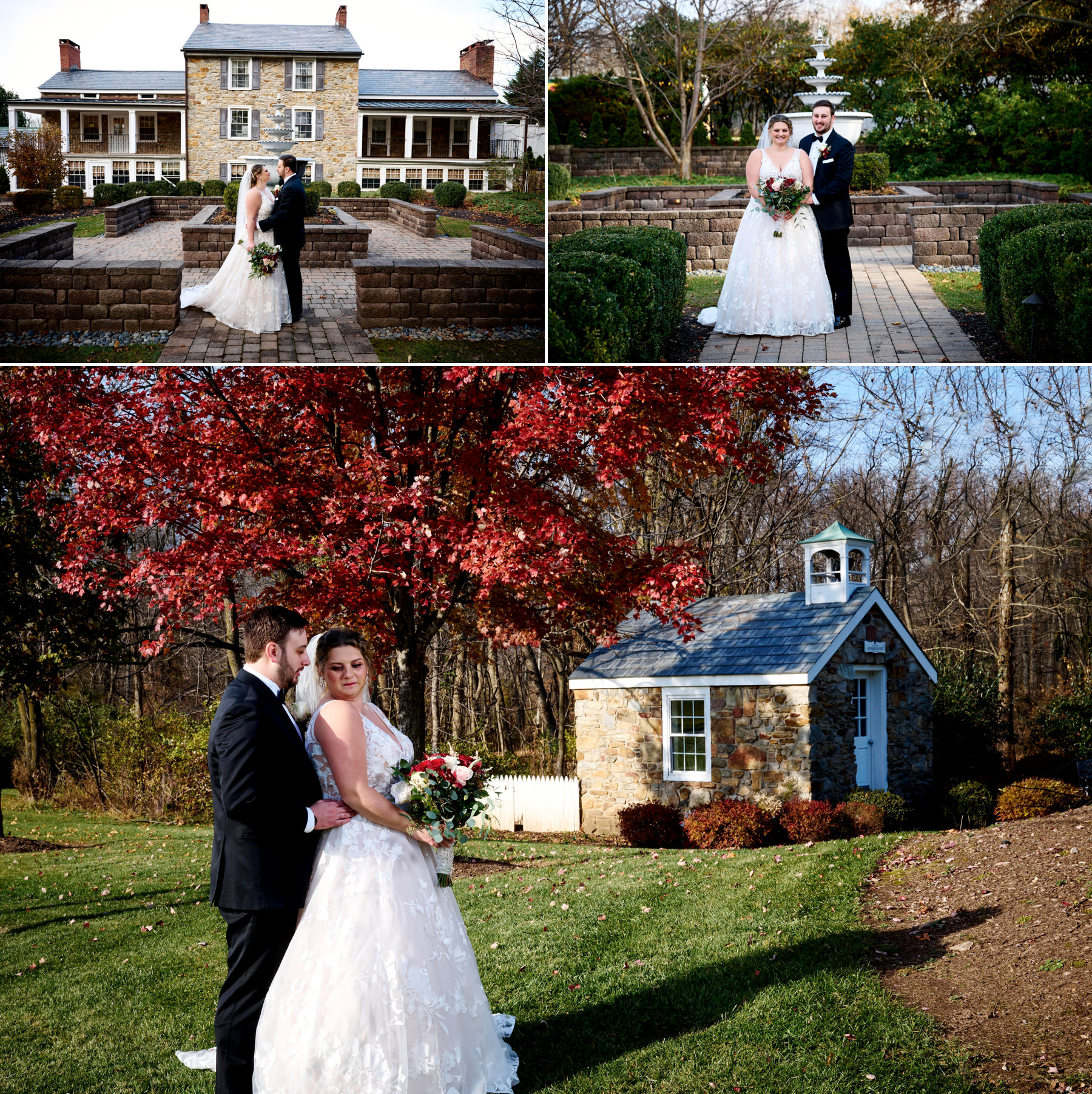 bride and groom photos at The Farmhouse in Hampton NJ