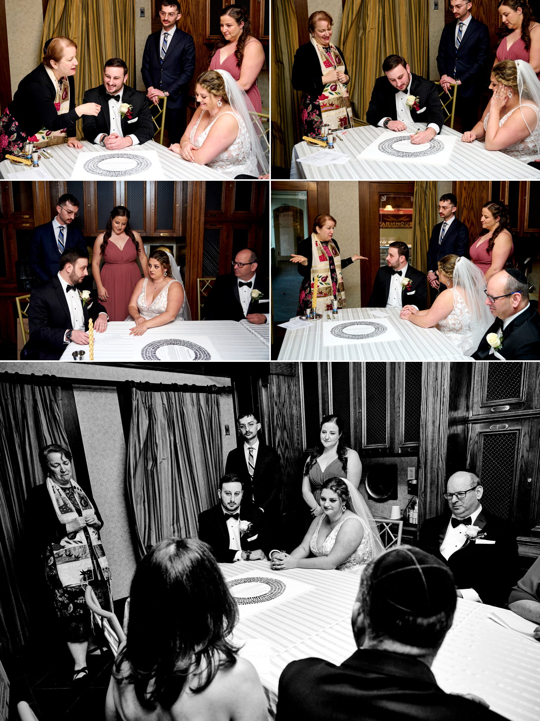 wedding ketubah signing in the wineroom at The Farmhouse in Hampton NJ