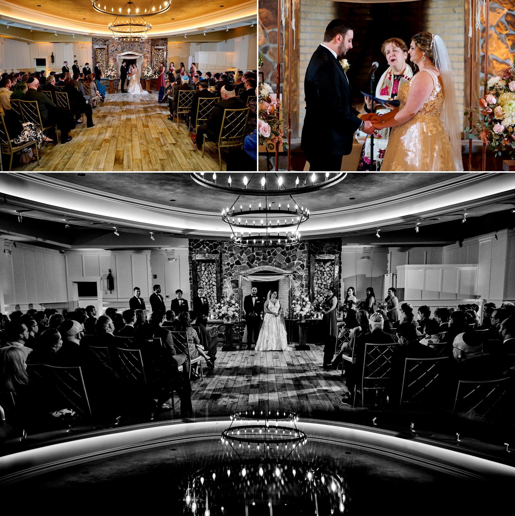 indoor jewish wedding ceremony at The Farmhouse in Hampton NJ