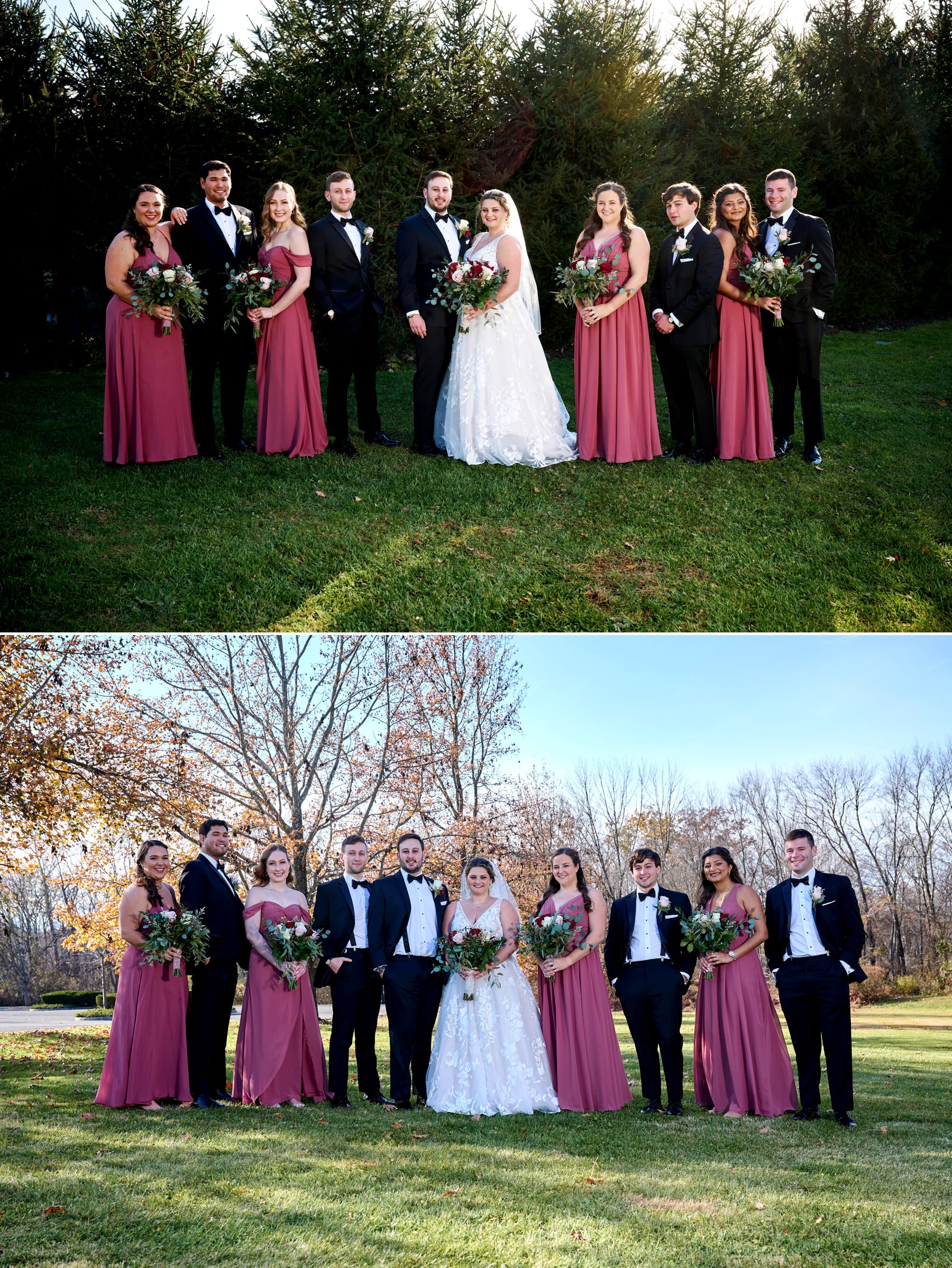 bridal party wedding photos at The Farmhouse in Hampton NJ
