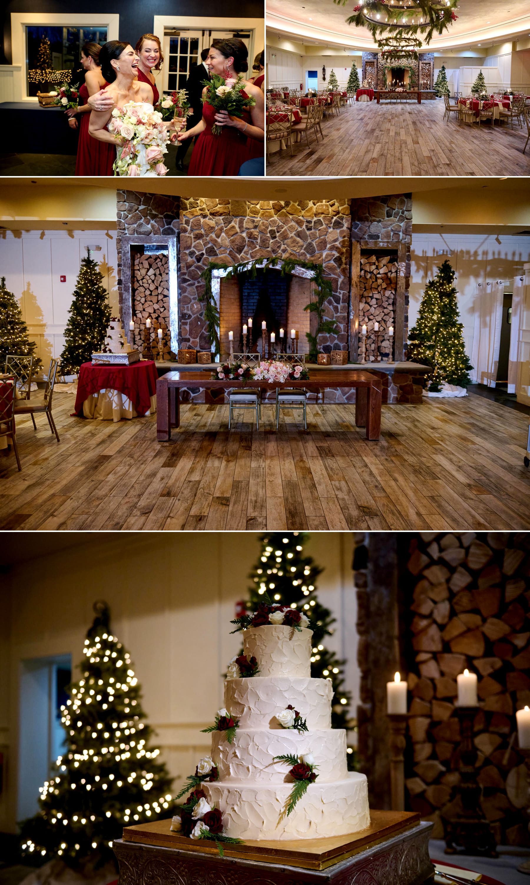 Holiday wedding decorations at The Farmhouse