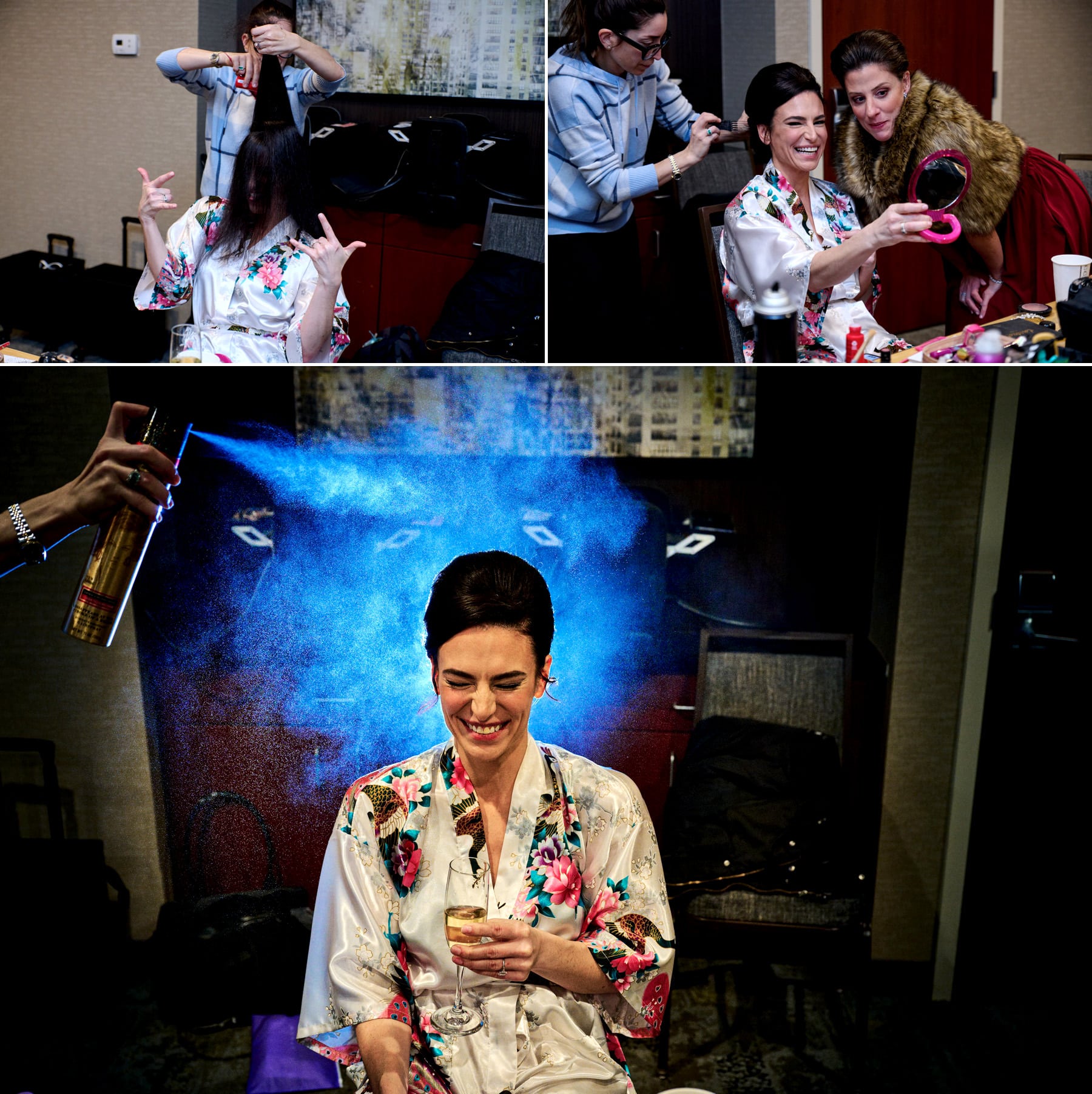 bridal hairspray photos