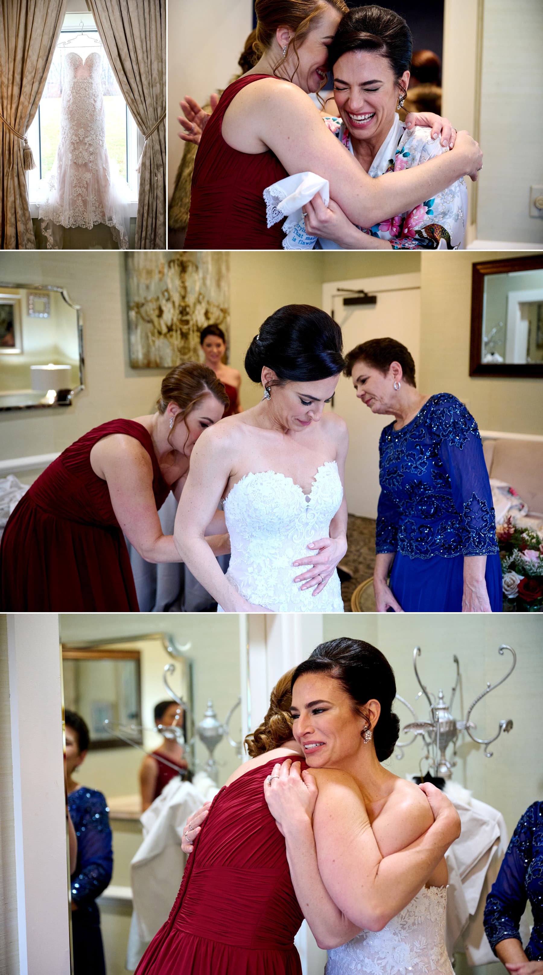 bride getting ready at The Farmhouse