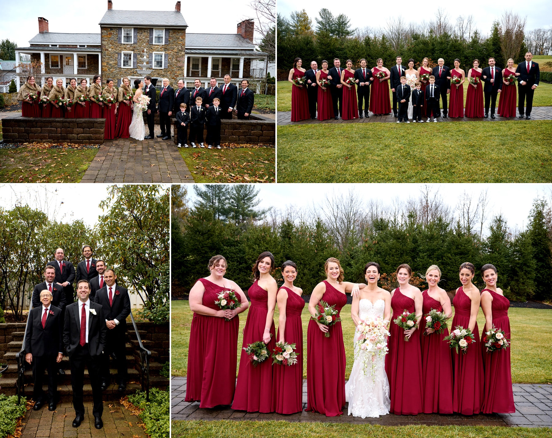 bridal party photos at The Farmhouse Hampton NJ