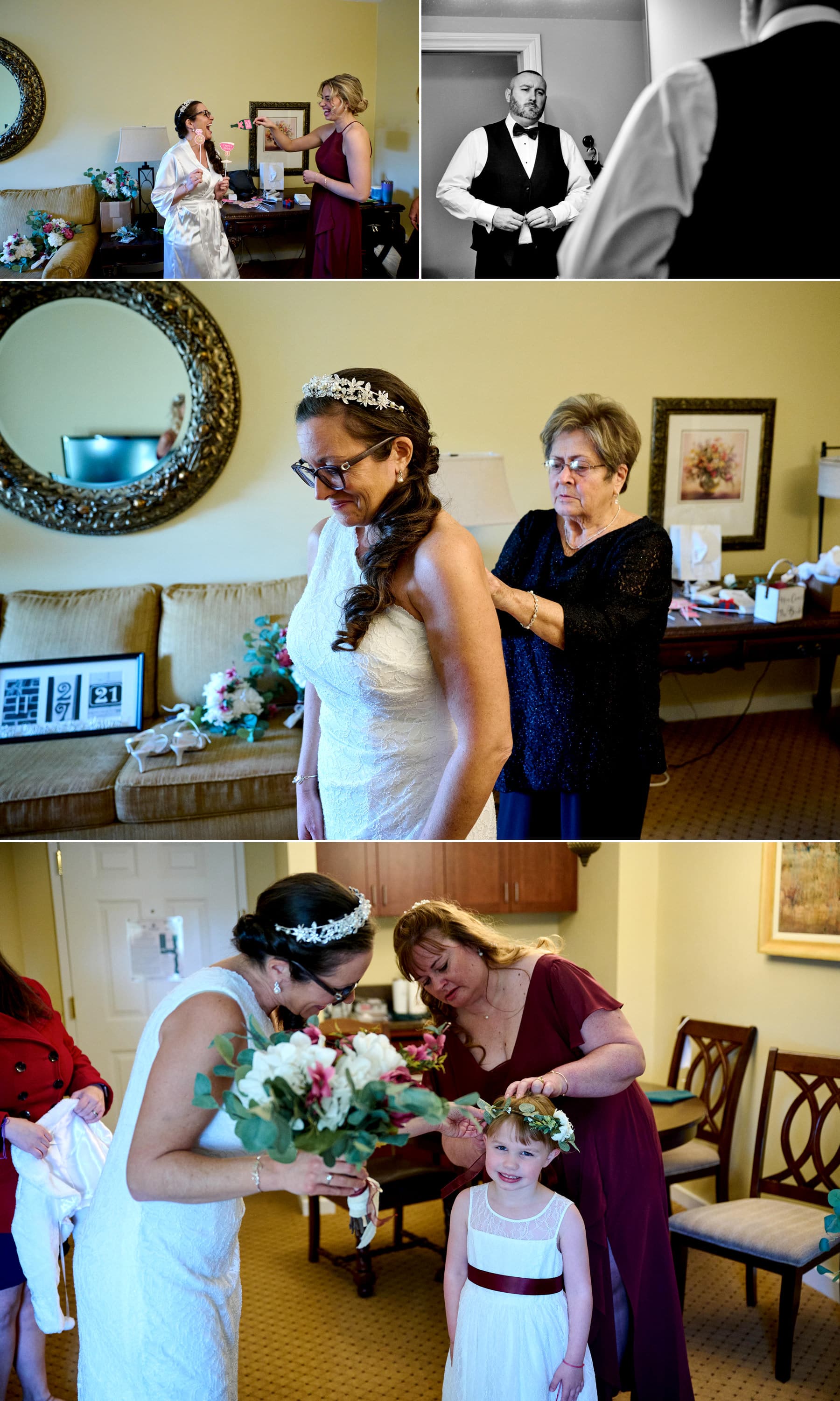 bride prep photos at The Nassau Inn