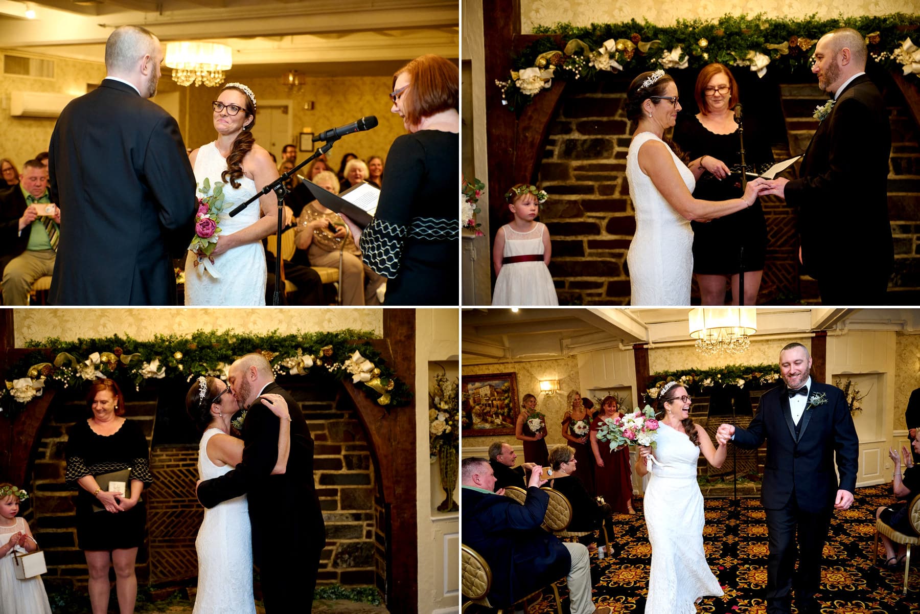 wedding ceremony inside at The Nassau Inn
