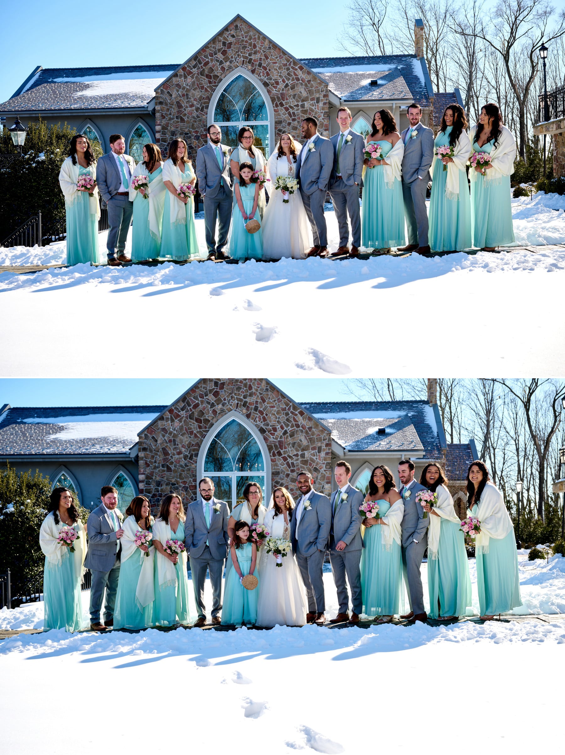 winter bridal party photos at The Park Savoy