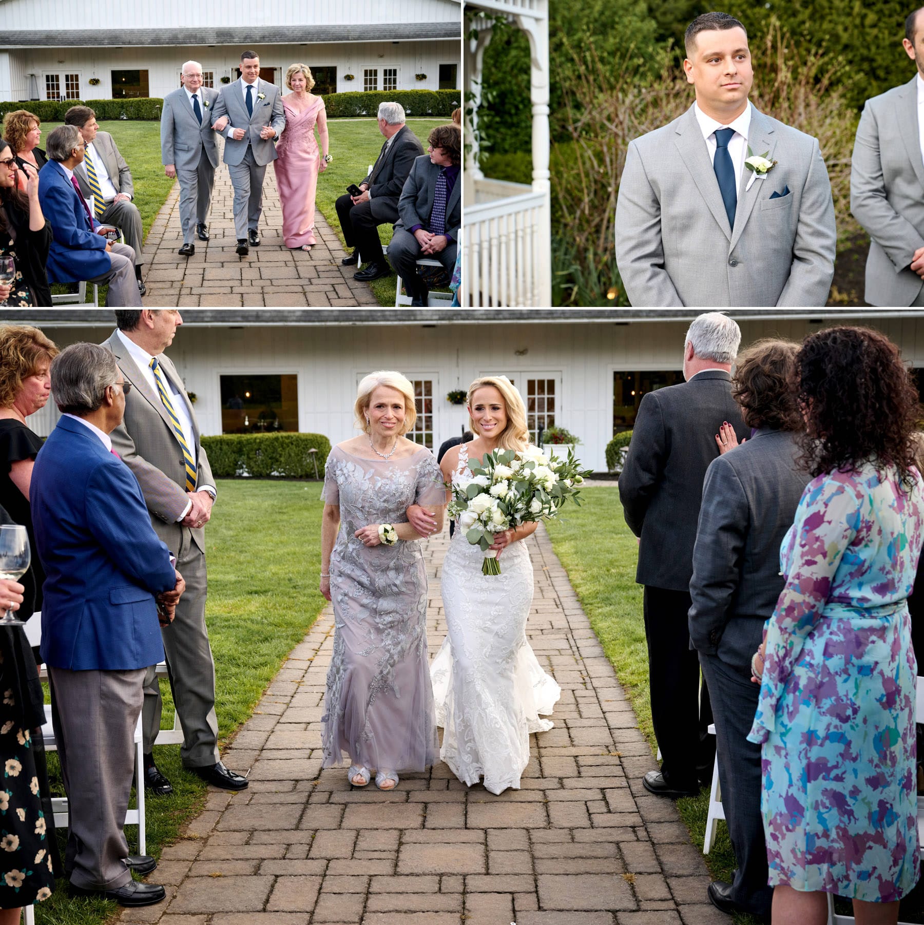 groom and bride walking down the aisle at their wedding