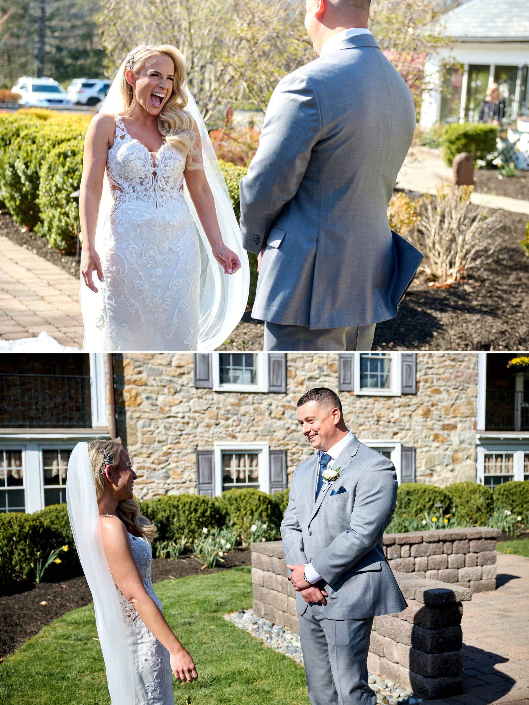 wedding first look sequence at The Farmhouse NJ