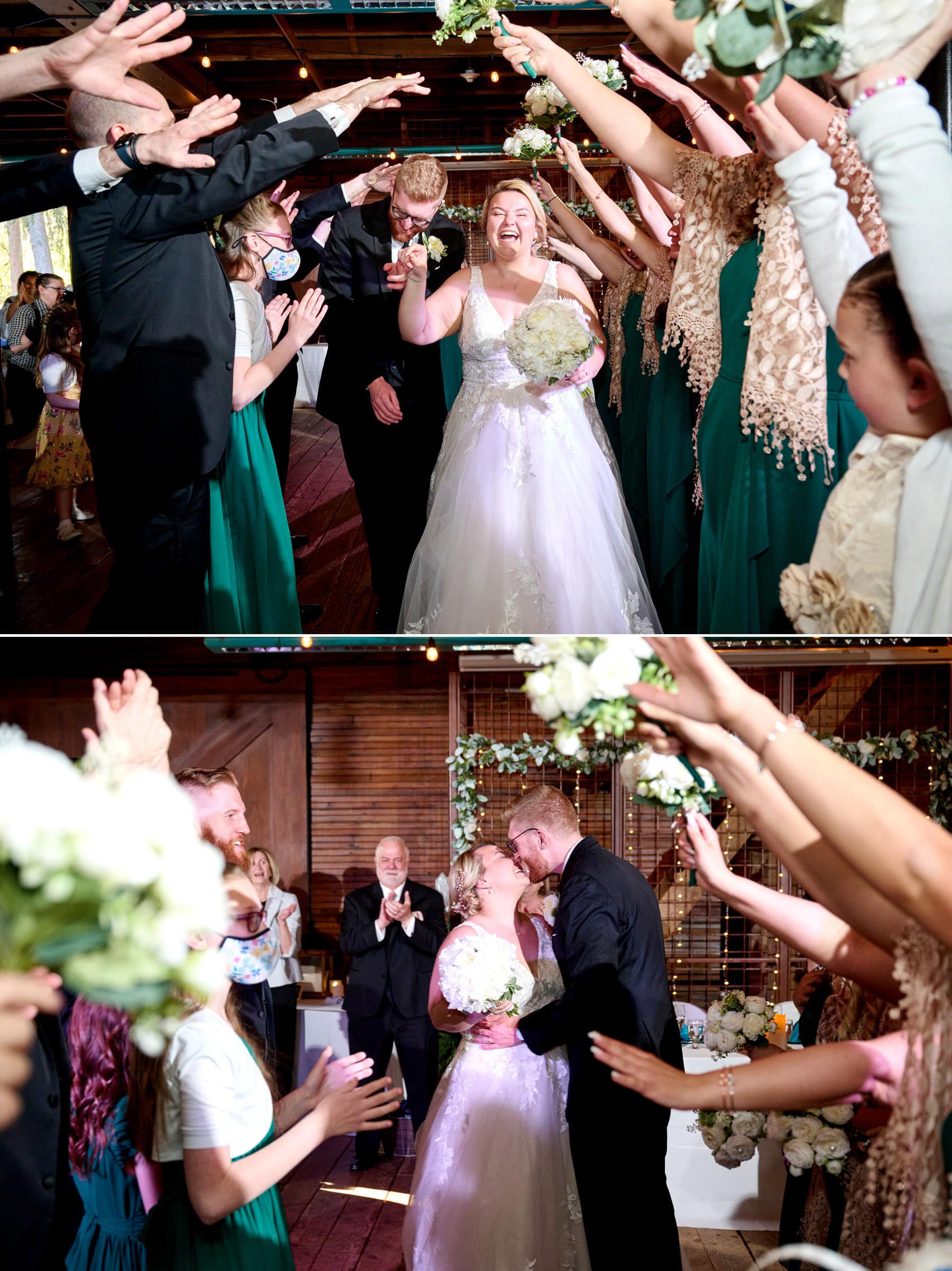 wedding first dance at Maskers Barn