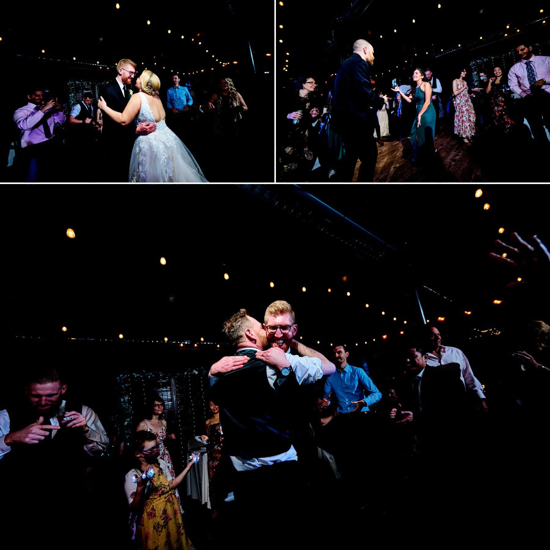 wedding photos inside Maskers Barn