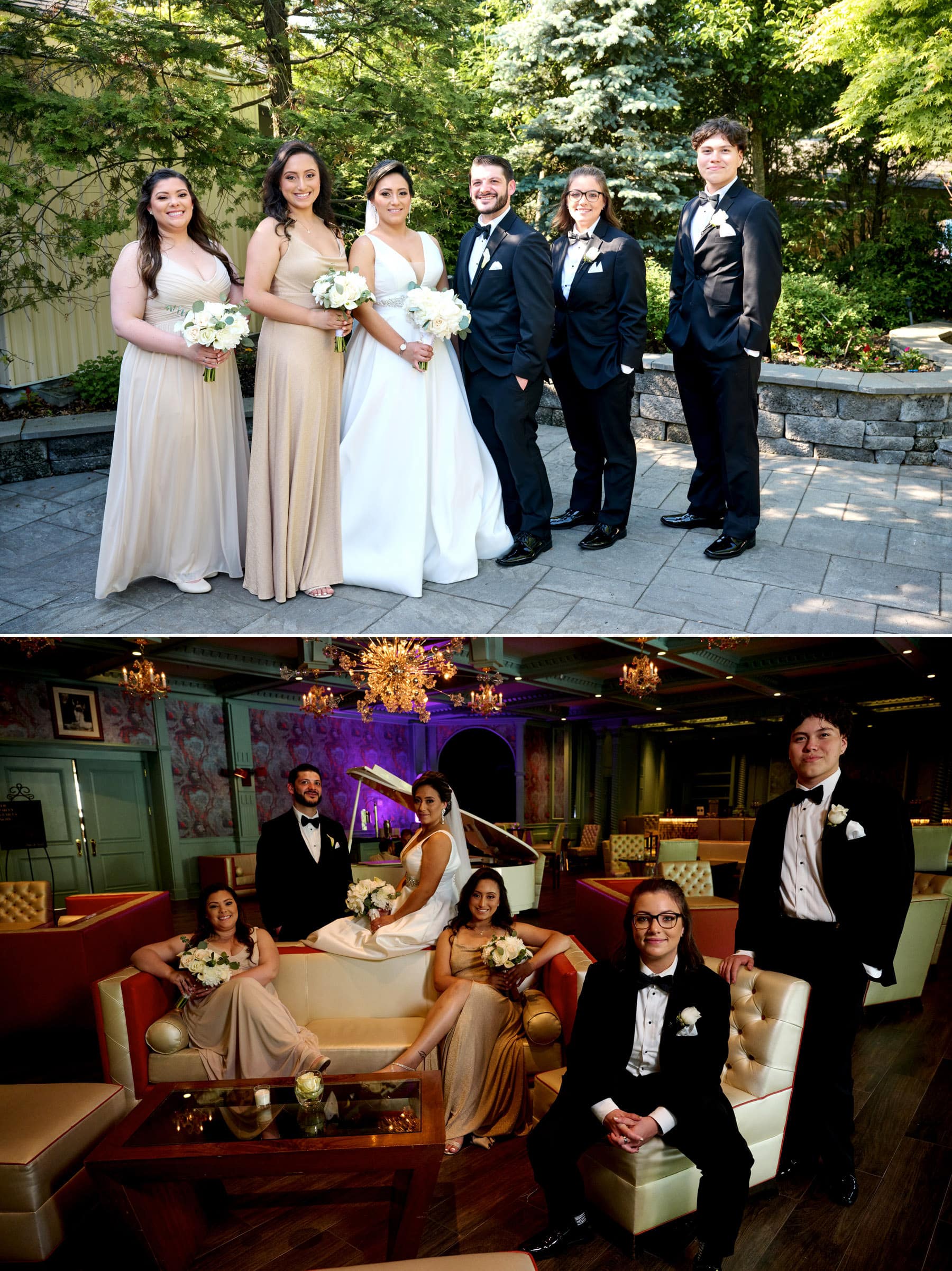 bridal party posing at The Westmount Country Club