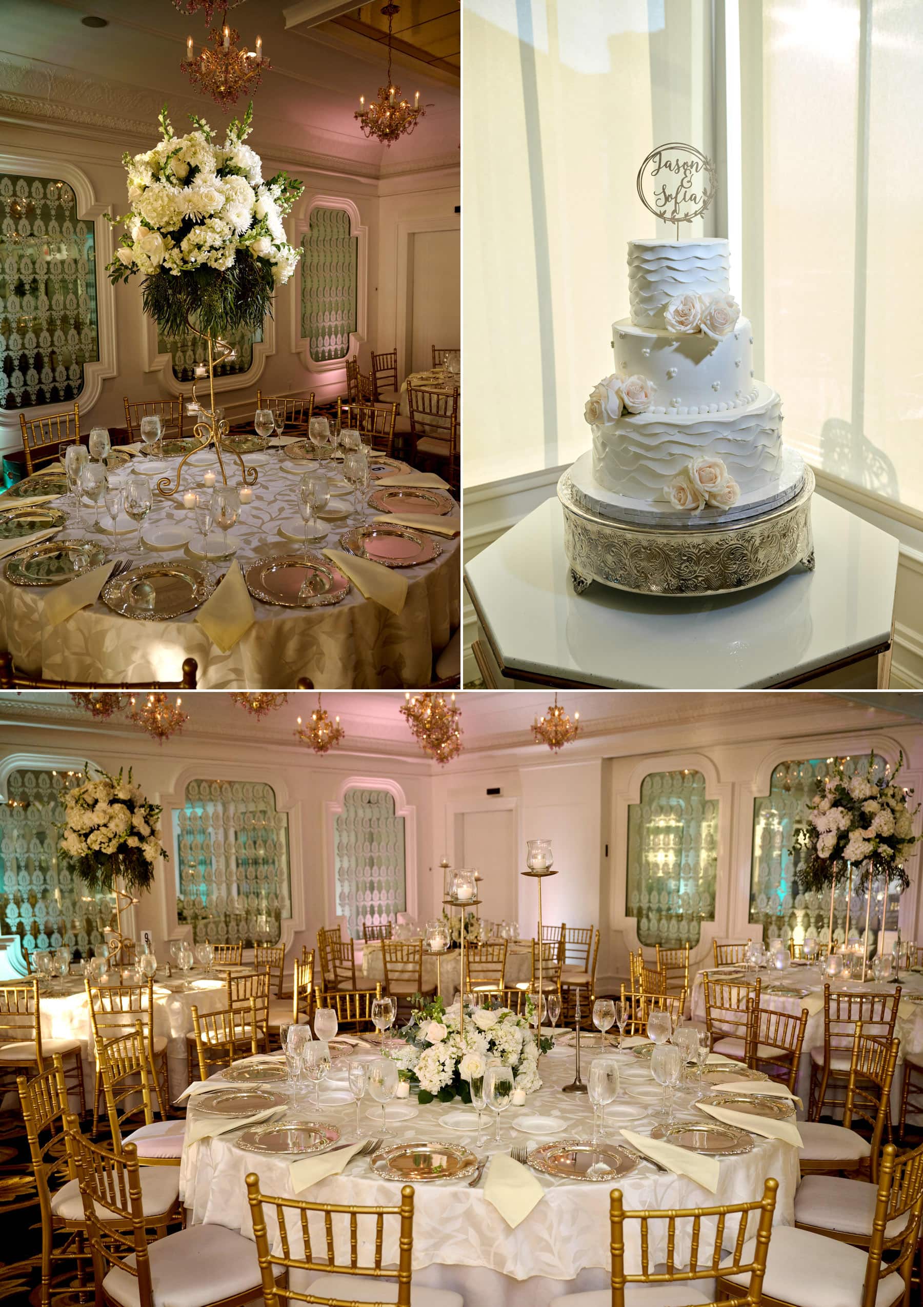 wedding room details at The Westmount Country Club