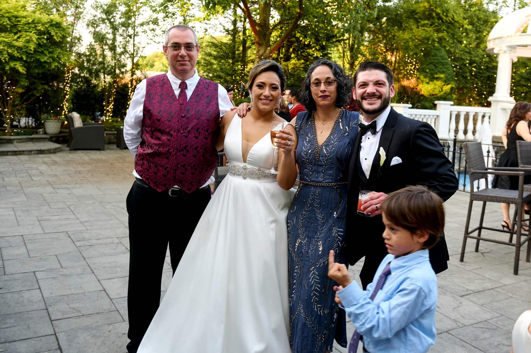 photobombing a wedding photo