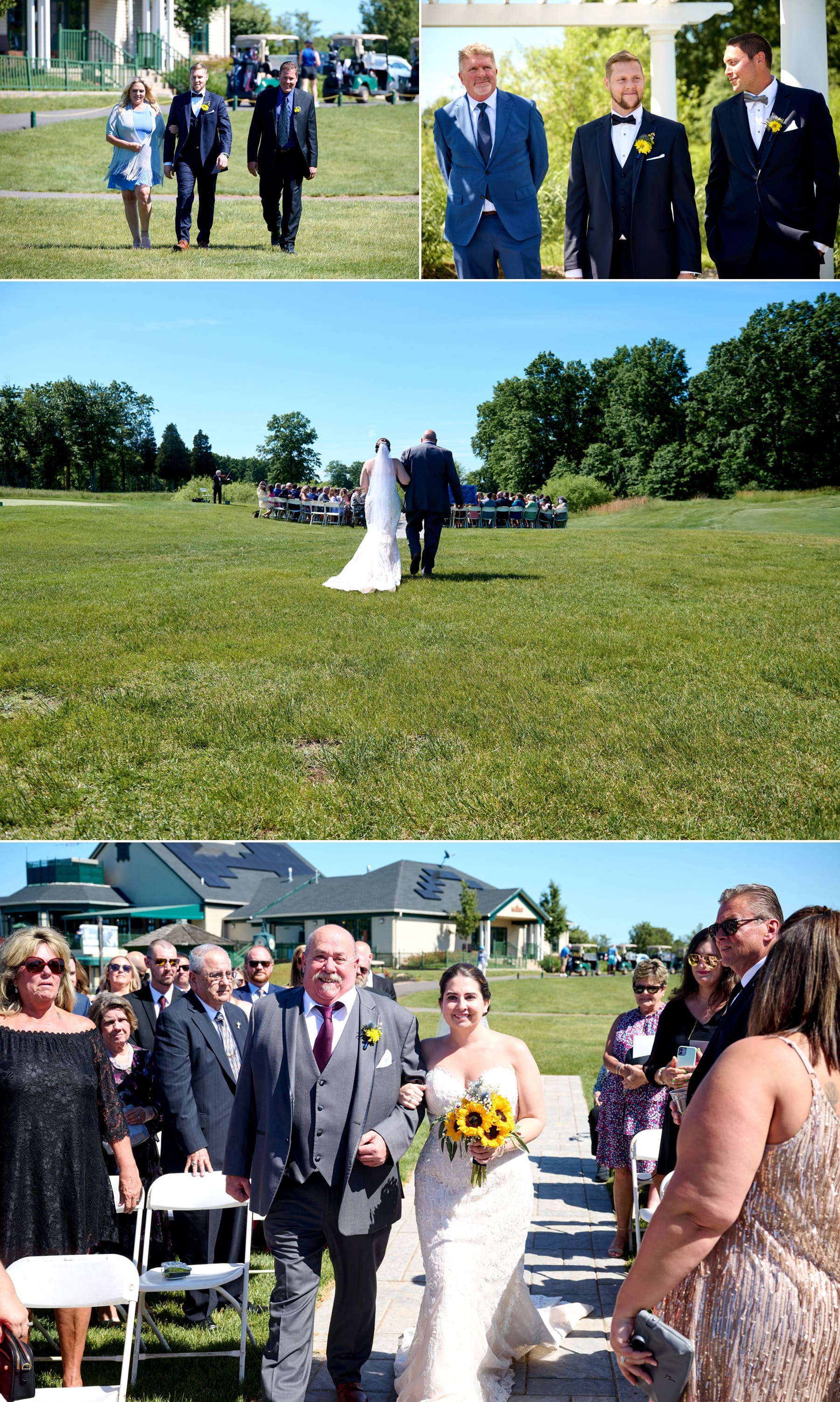 wedding ceremony entrance at Royce Brook country club
