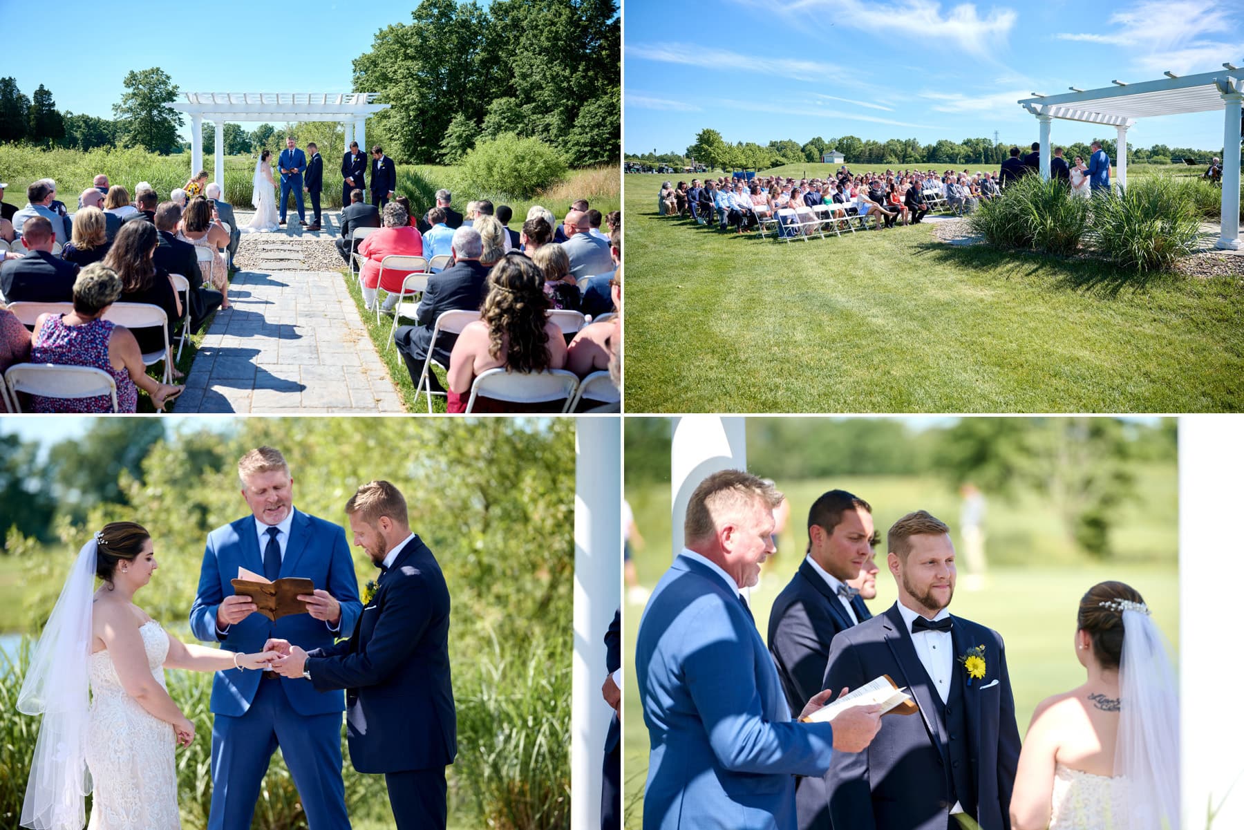 lakeside wedding ceremony at Royce Brook