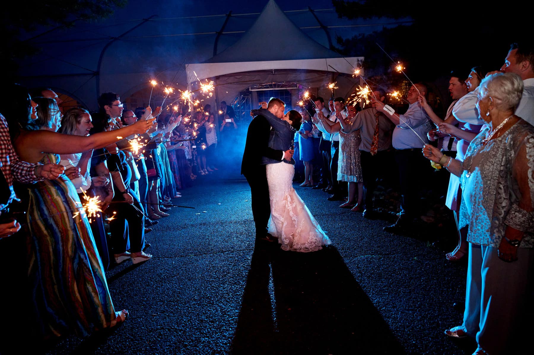 sparkler sendoff at Royce Brook
