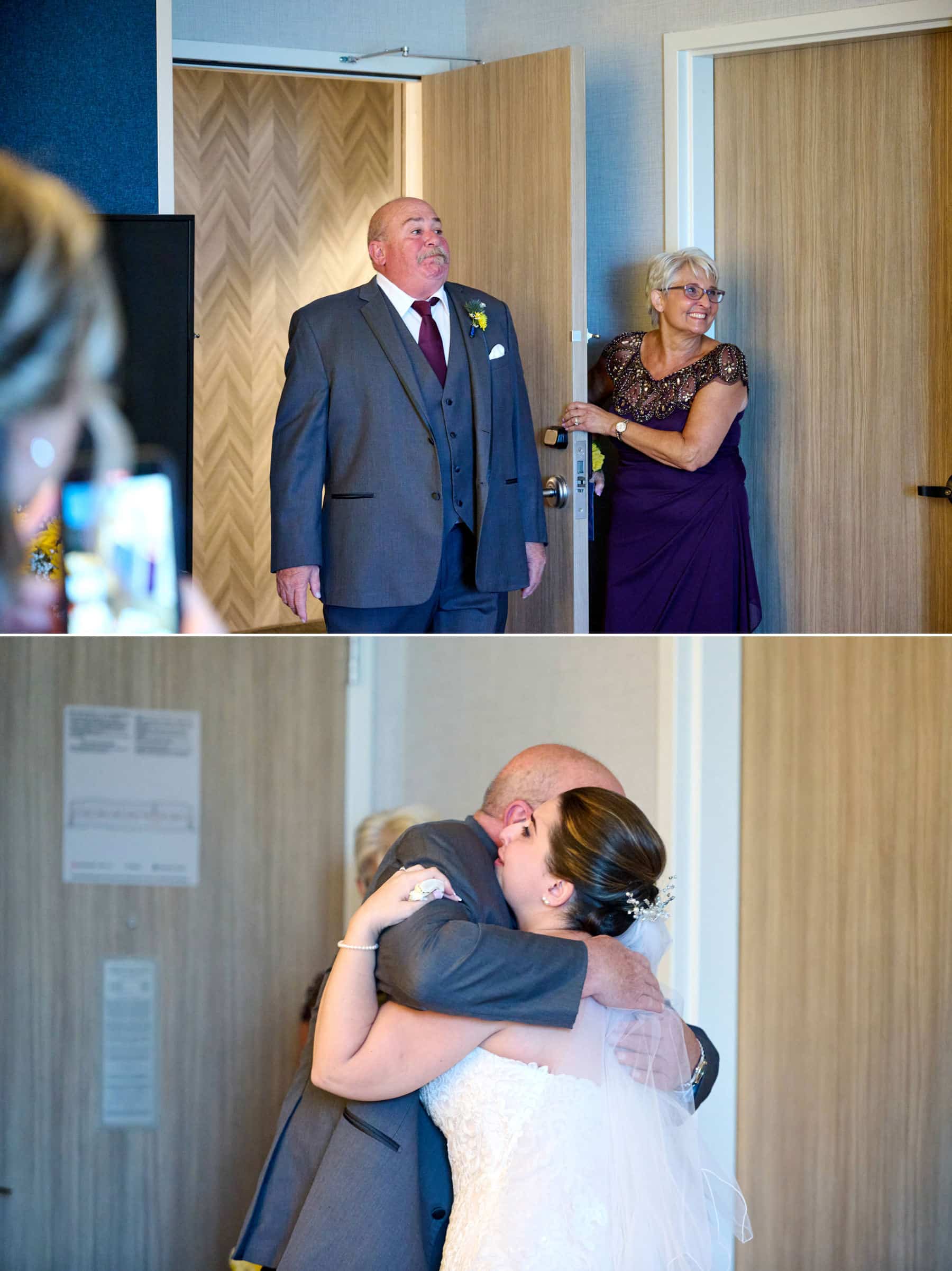 wedding first look with dad