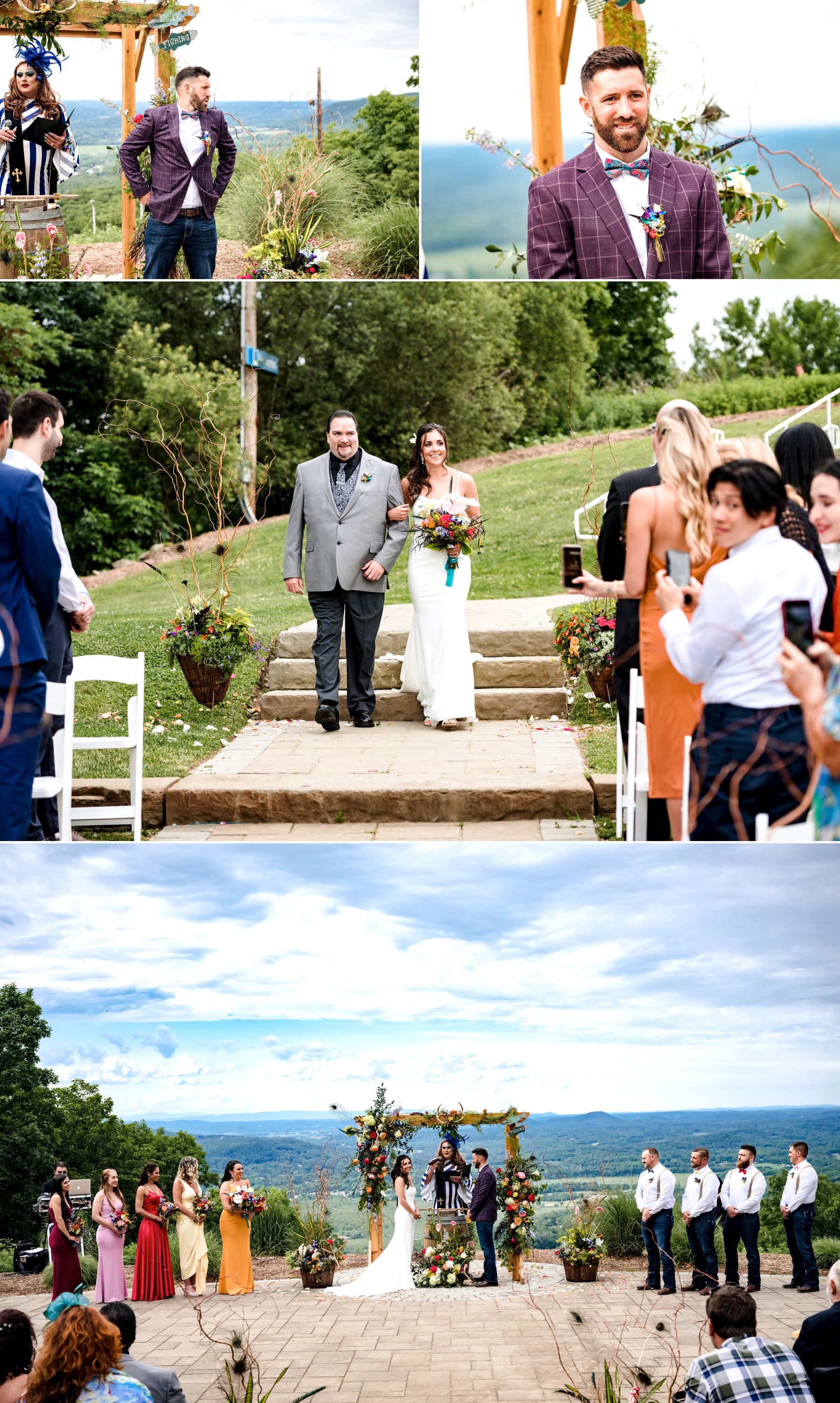 wedding ceremony processional at Mountain Creek Resort