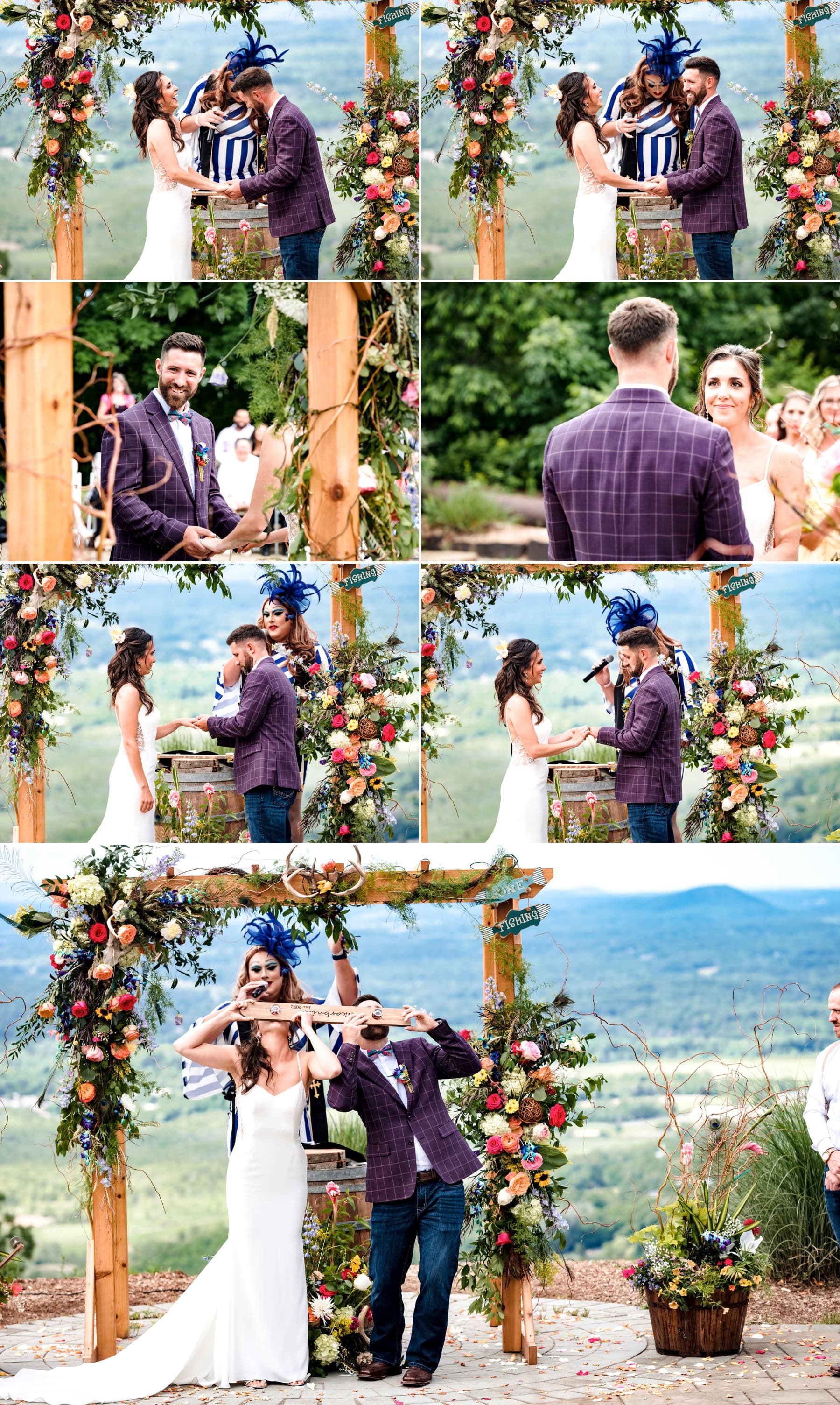 exchanging wedding rings at Mountain Creek Resort