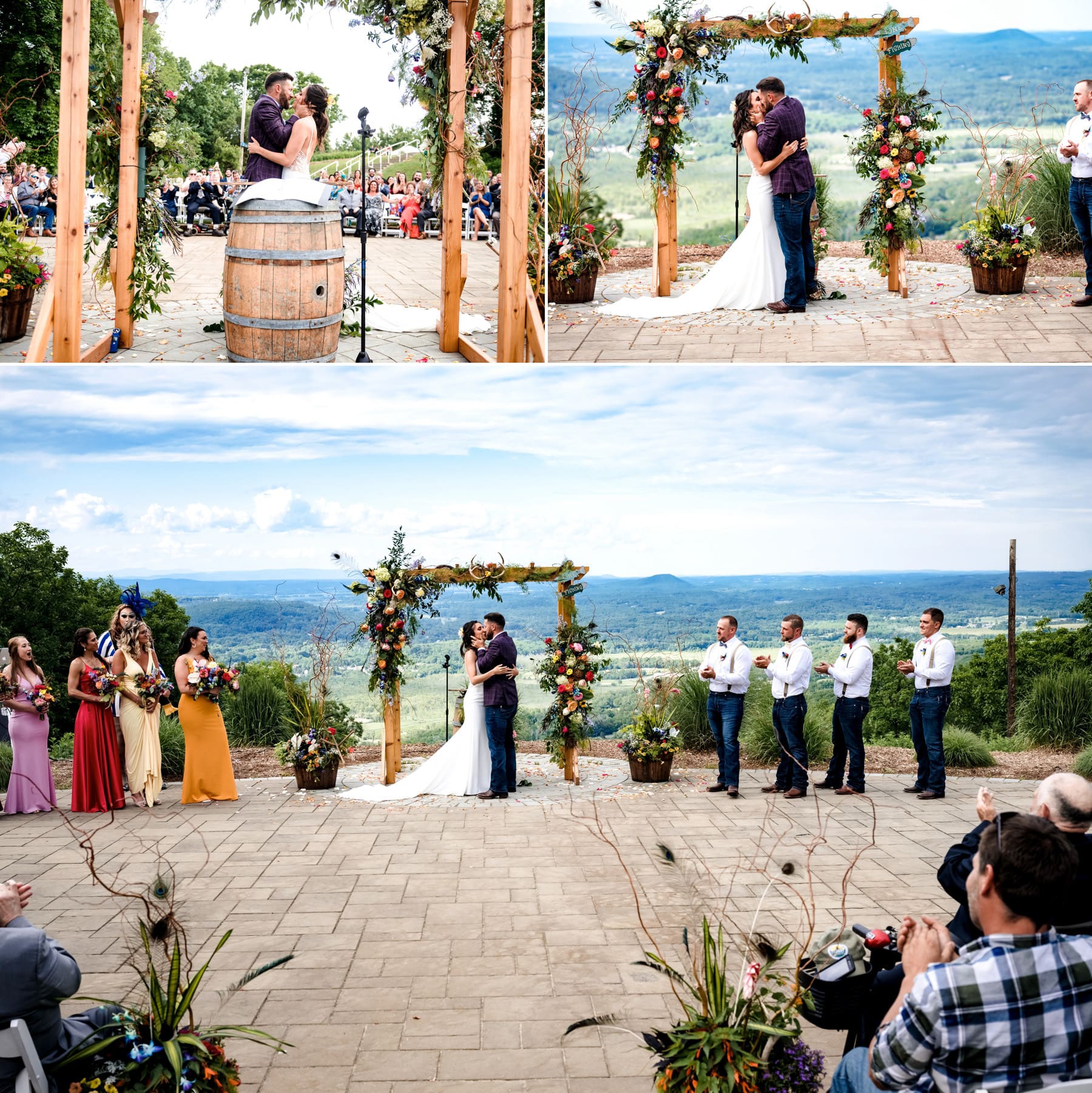 wedding first kiss at Mountain Creek Resort