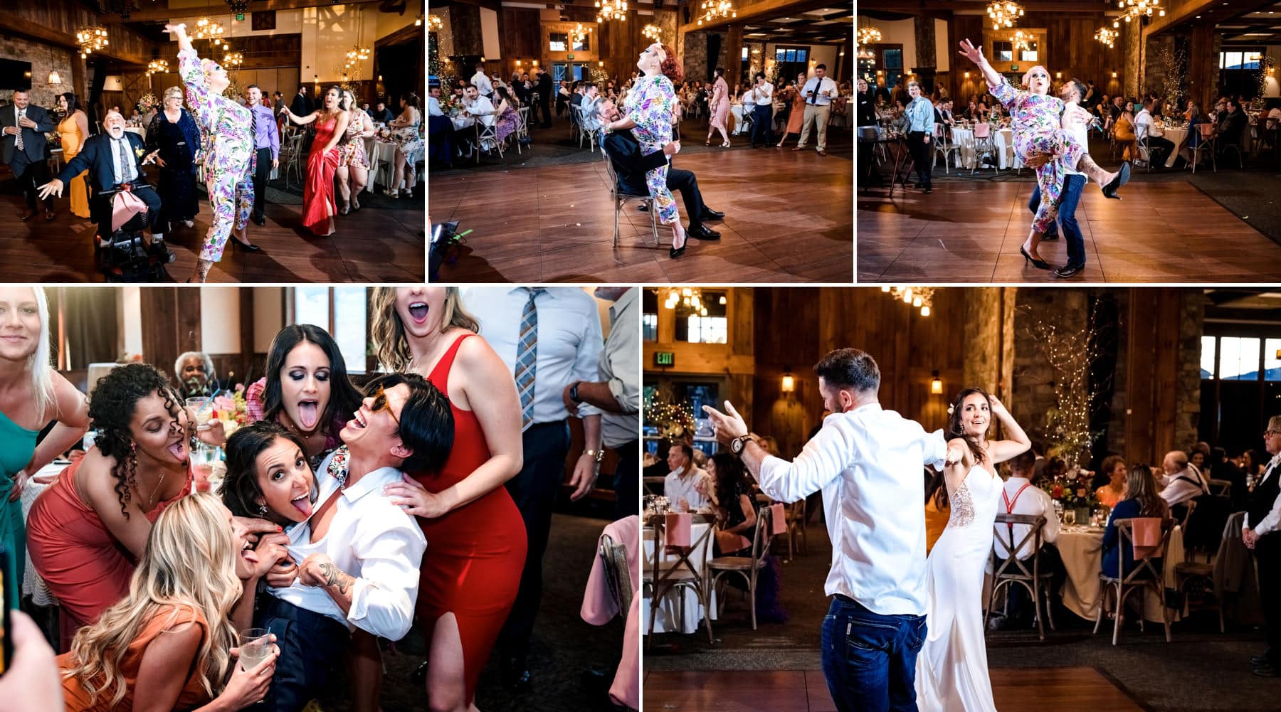 a crazy wedding dance floor at Mountain Creek Resort