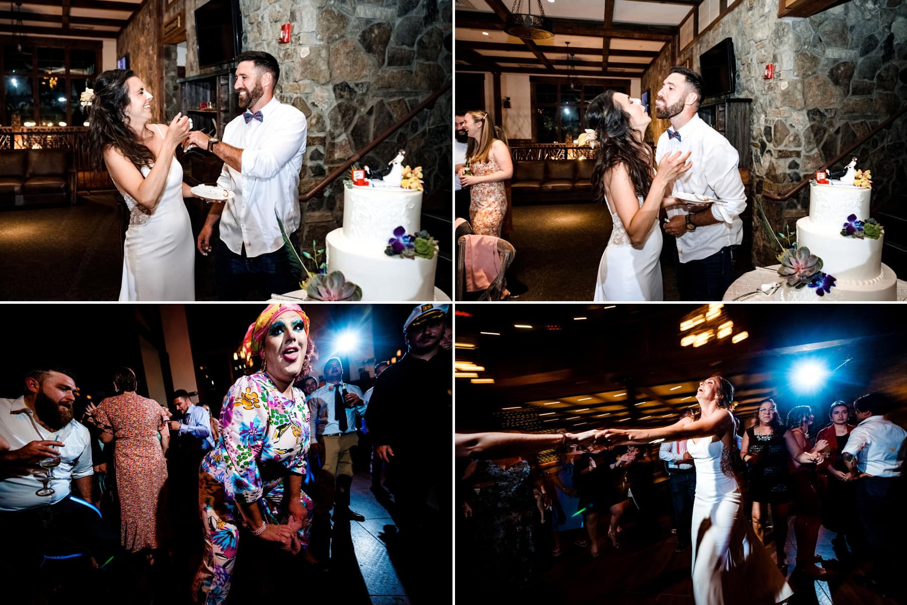 cake cutting and crazy dancing at Mountain Creek Resort