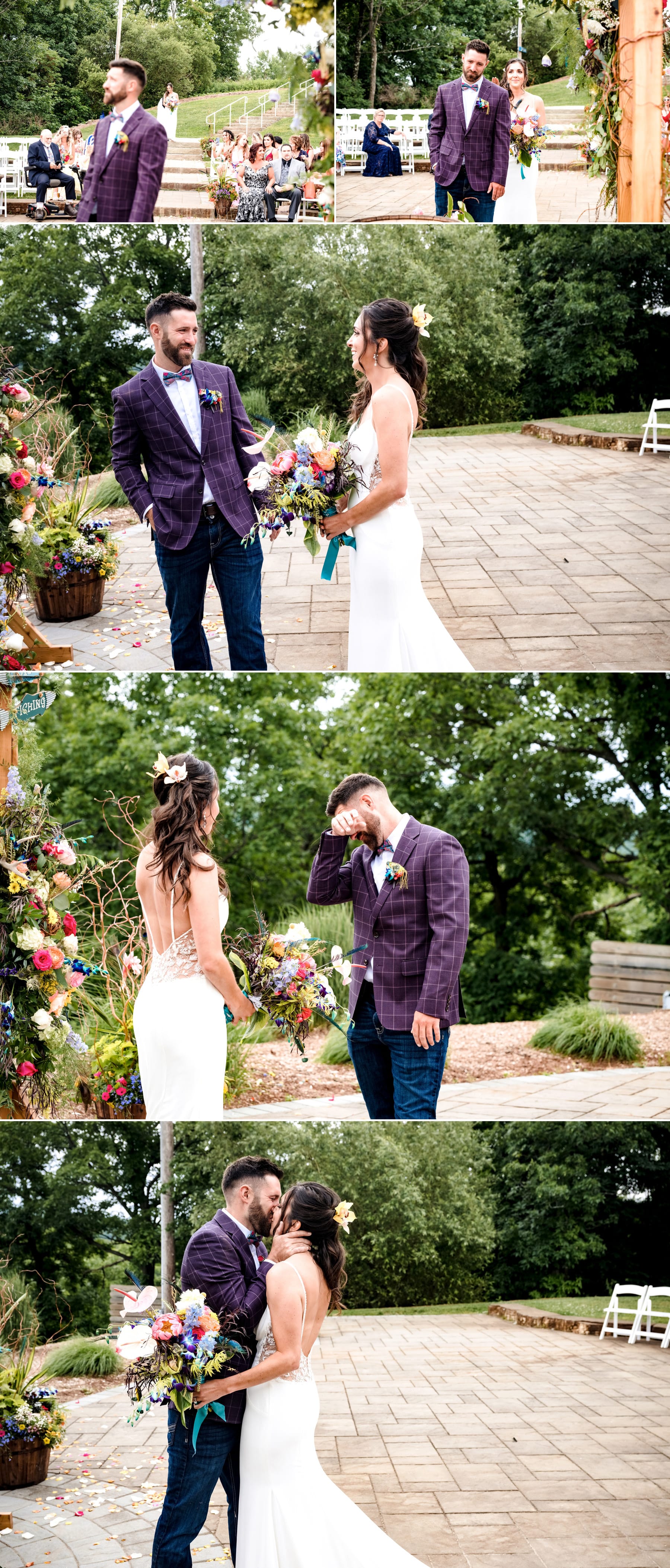 wedding first look at Mountain Creek Resort
