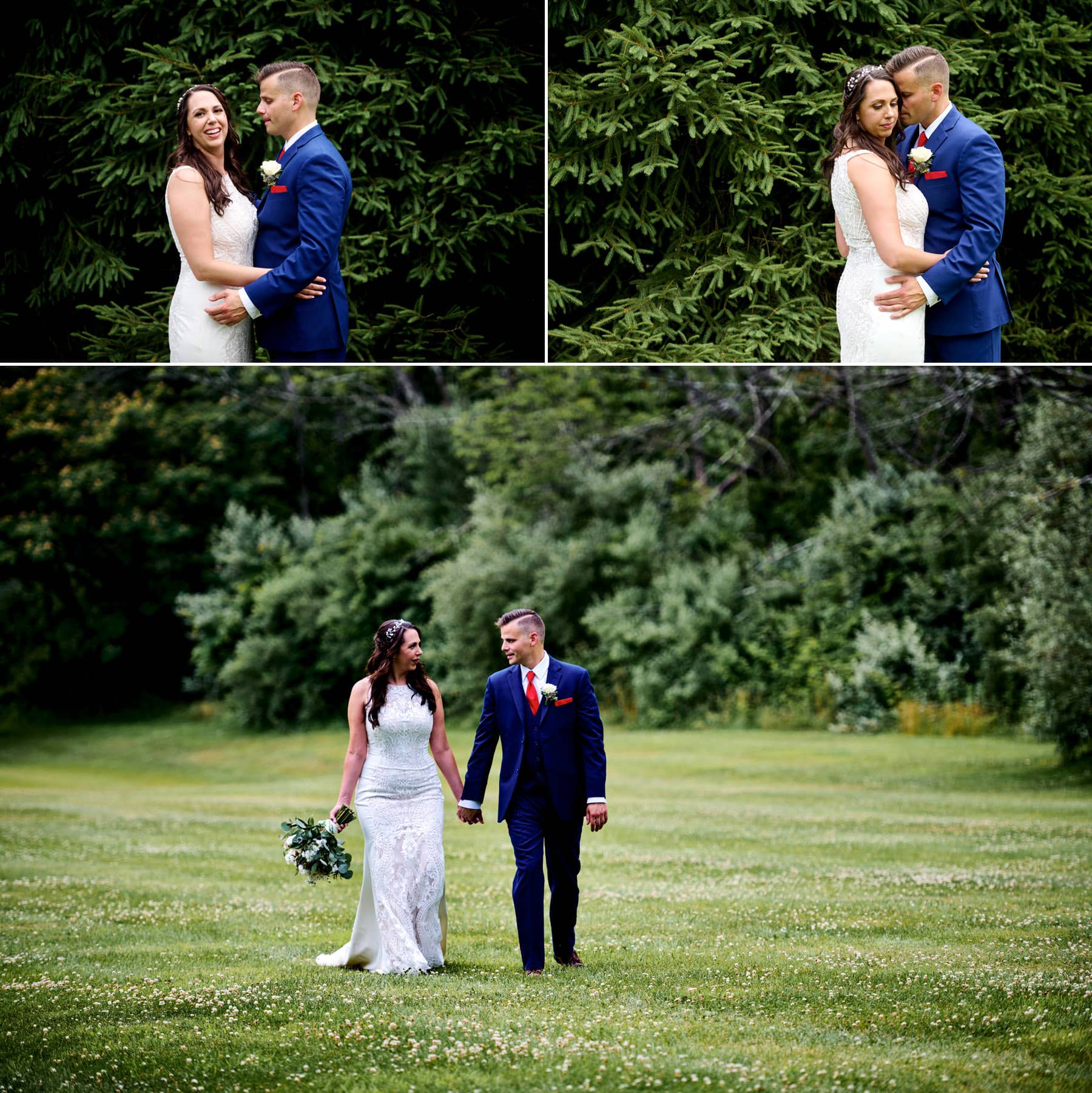 bride and groom enjoying their photos at The Farmhouse