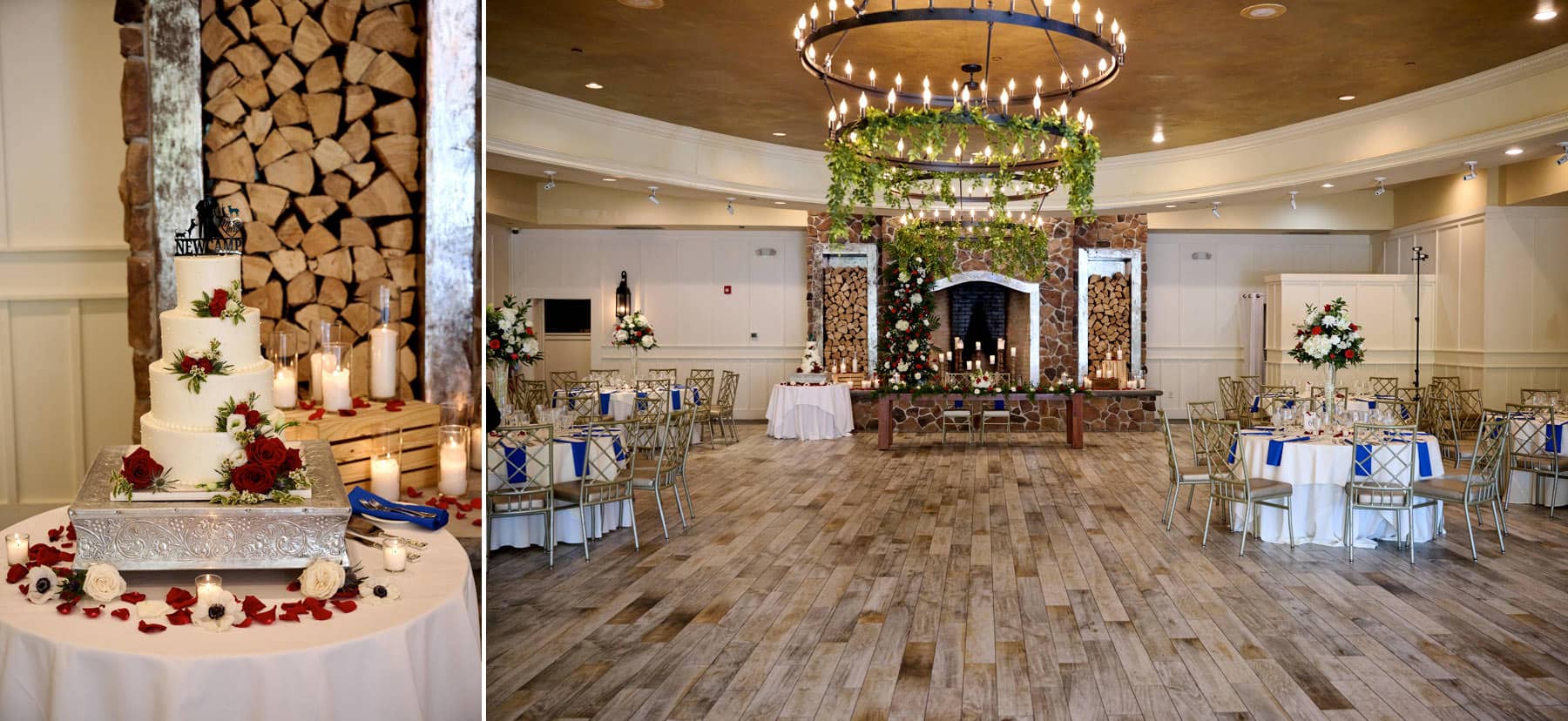 ballroom details at The Farmhouse in Hampton NJ