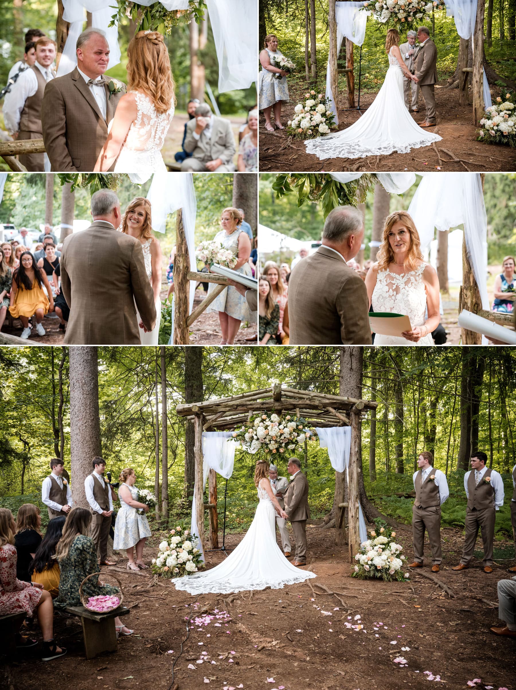 wedding ceremony location at Maskers Barn