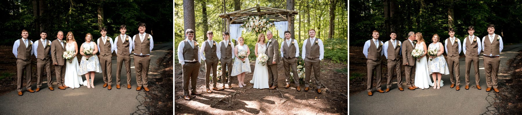 bridal party photos at Maskers Barn